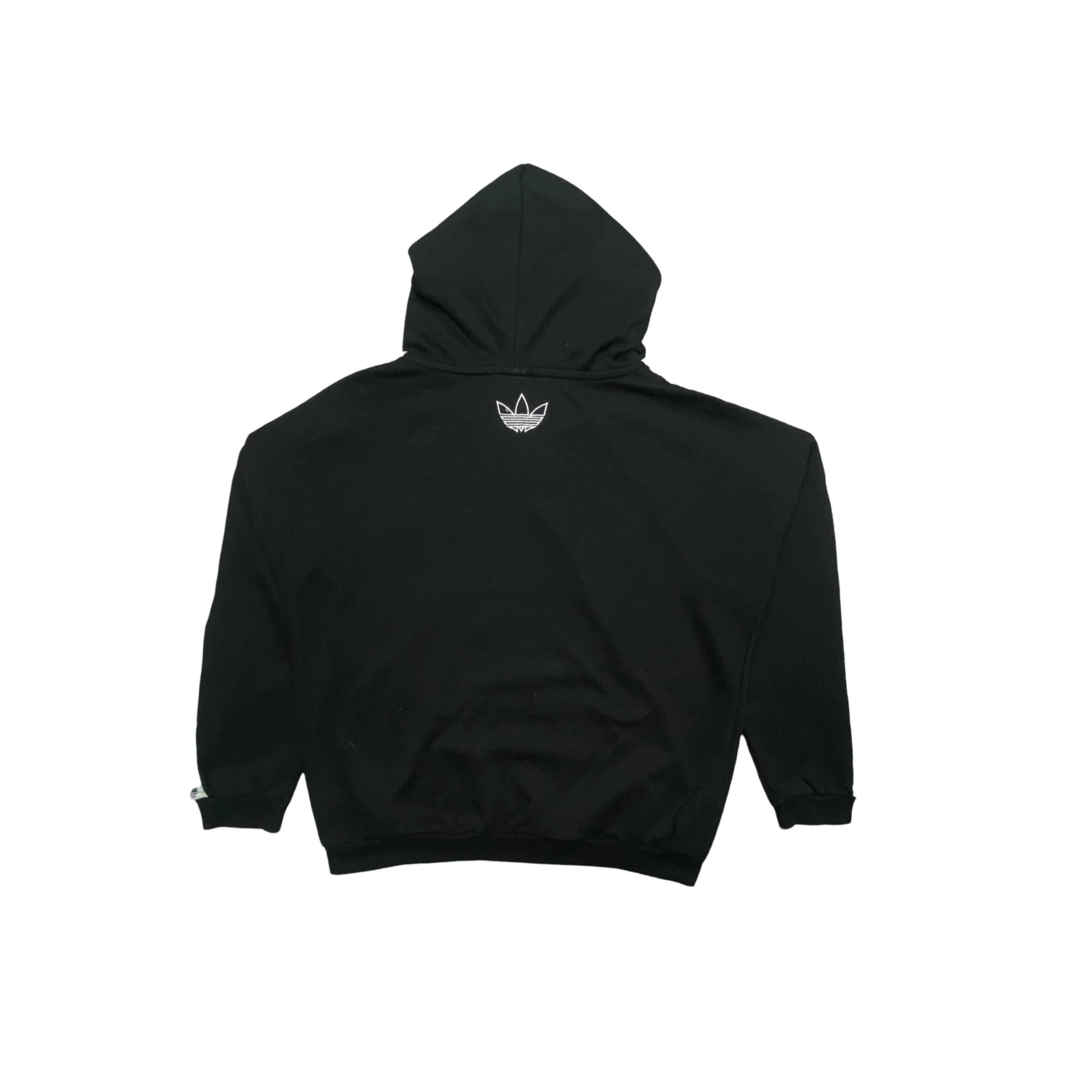 Adidas Originals Black Hoodie with Iconic Trefoil Branding | Medium