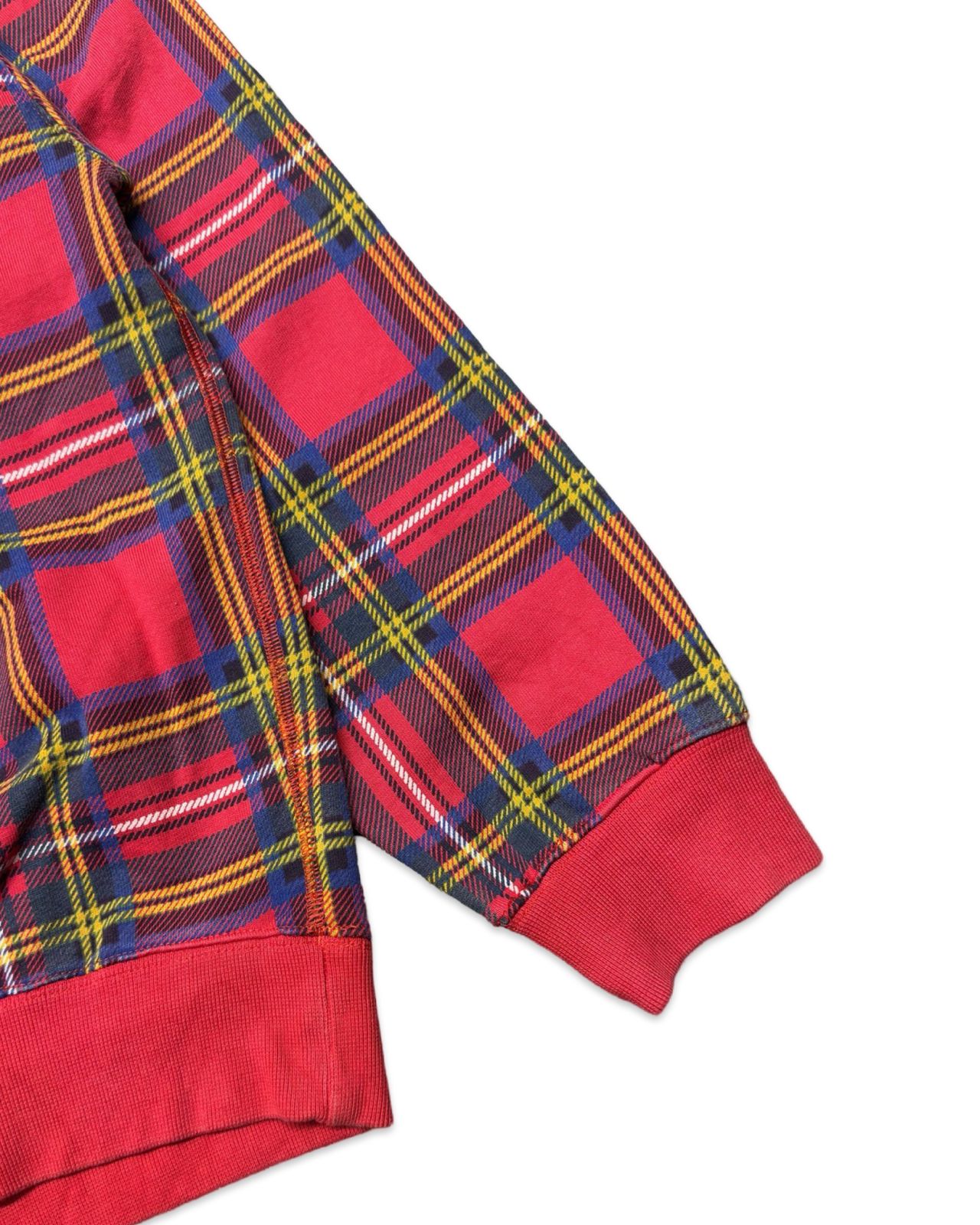 Nike Red Plaid Check Drop Shoulders Sweatshirt | Medium