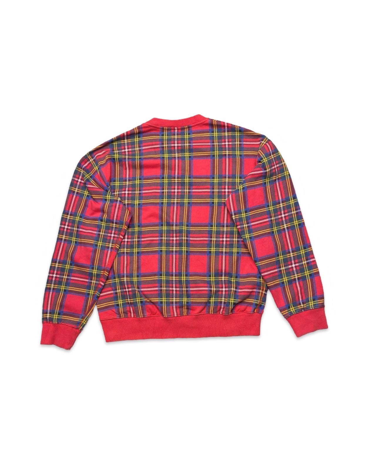 Nike Red Plaid Check Drop Shoulders Sweatshirt | Medium