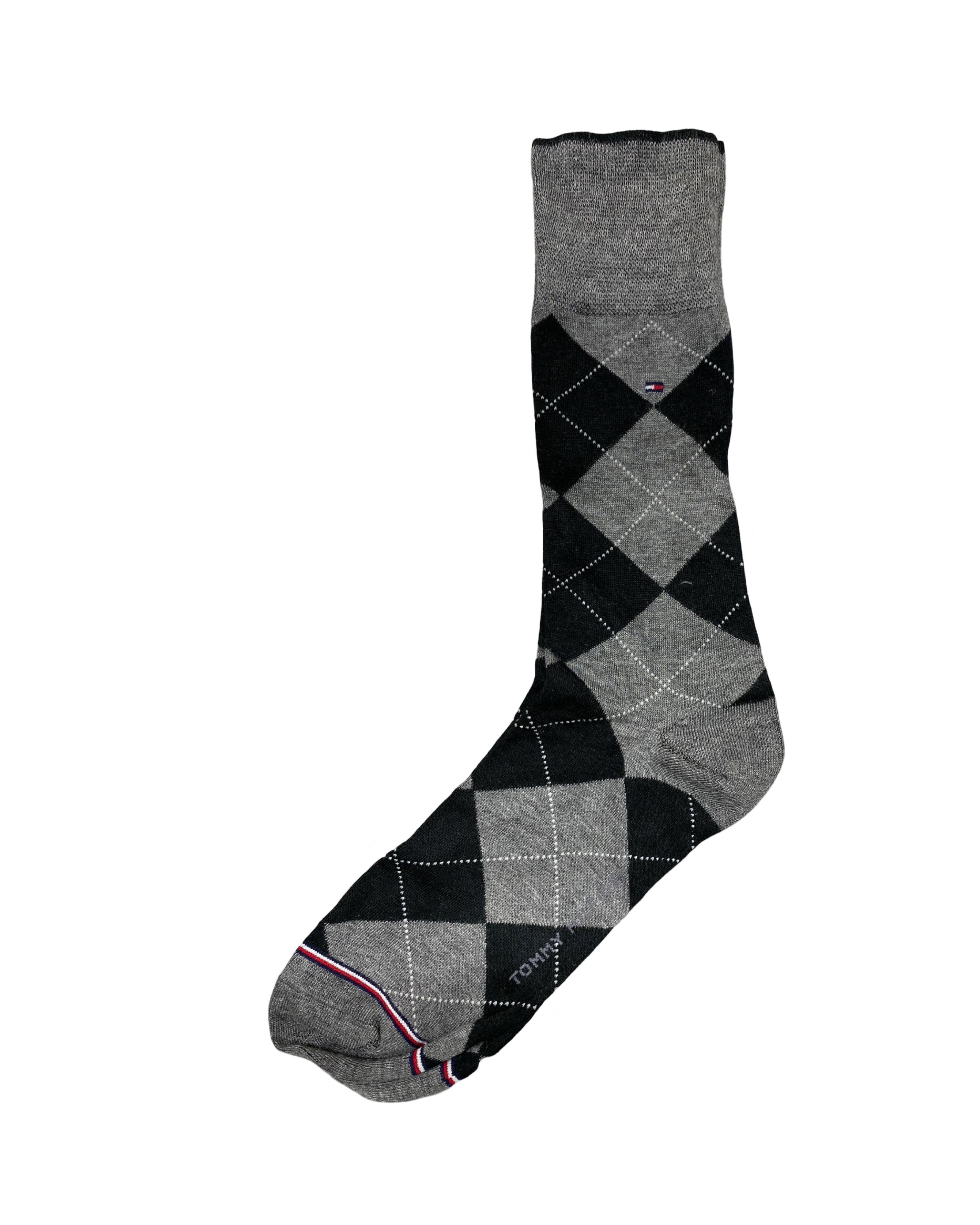 TH - Black Gray Check Socks