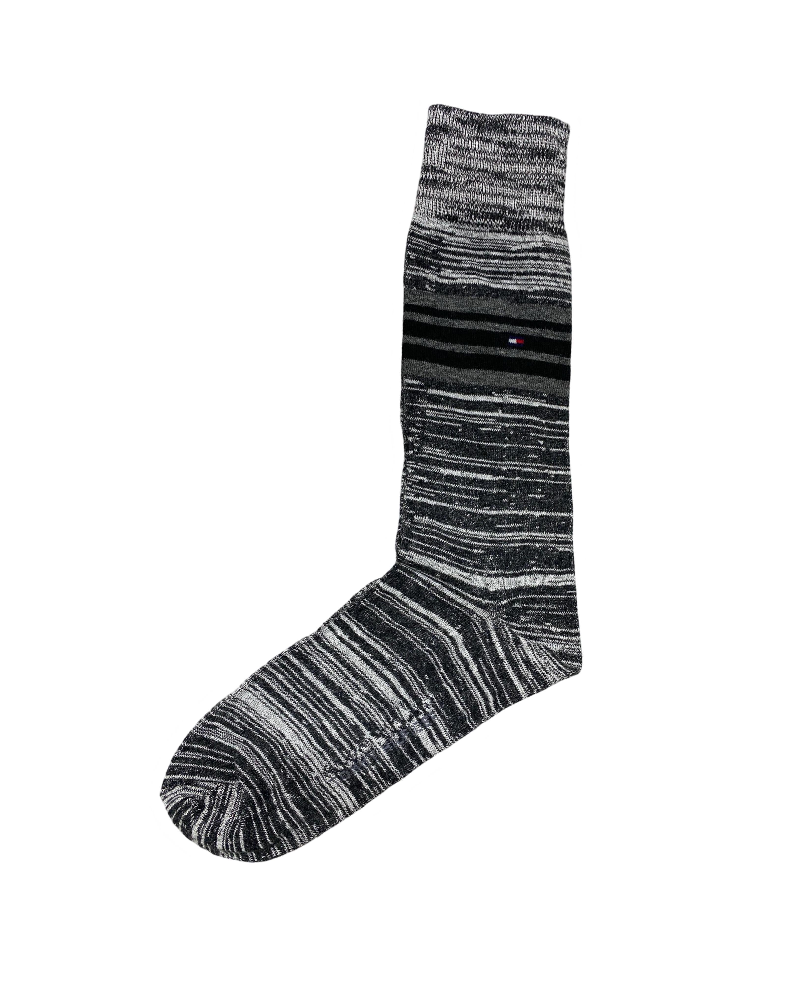 TH - Horizontal Black White Lining Socks
