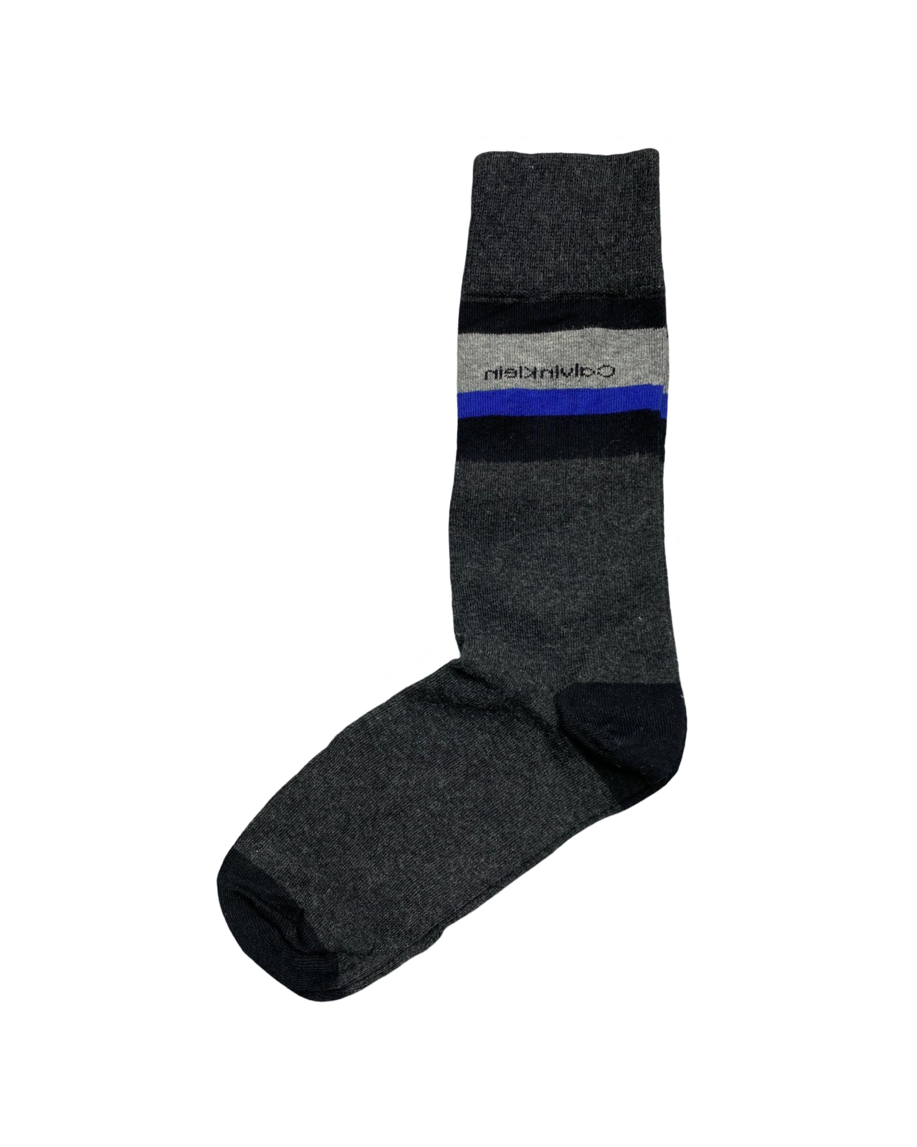 CK - Grey Blue Black Stripes Socks