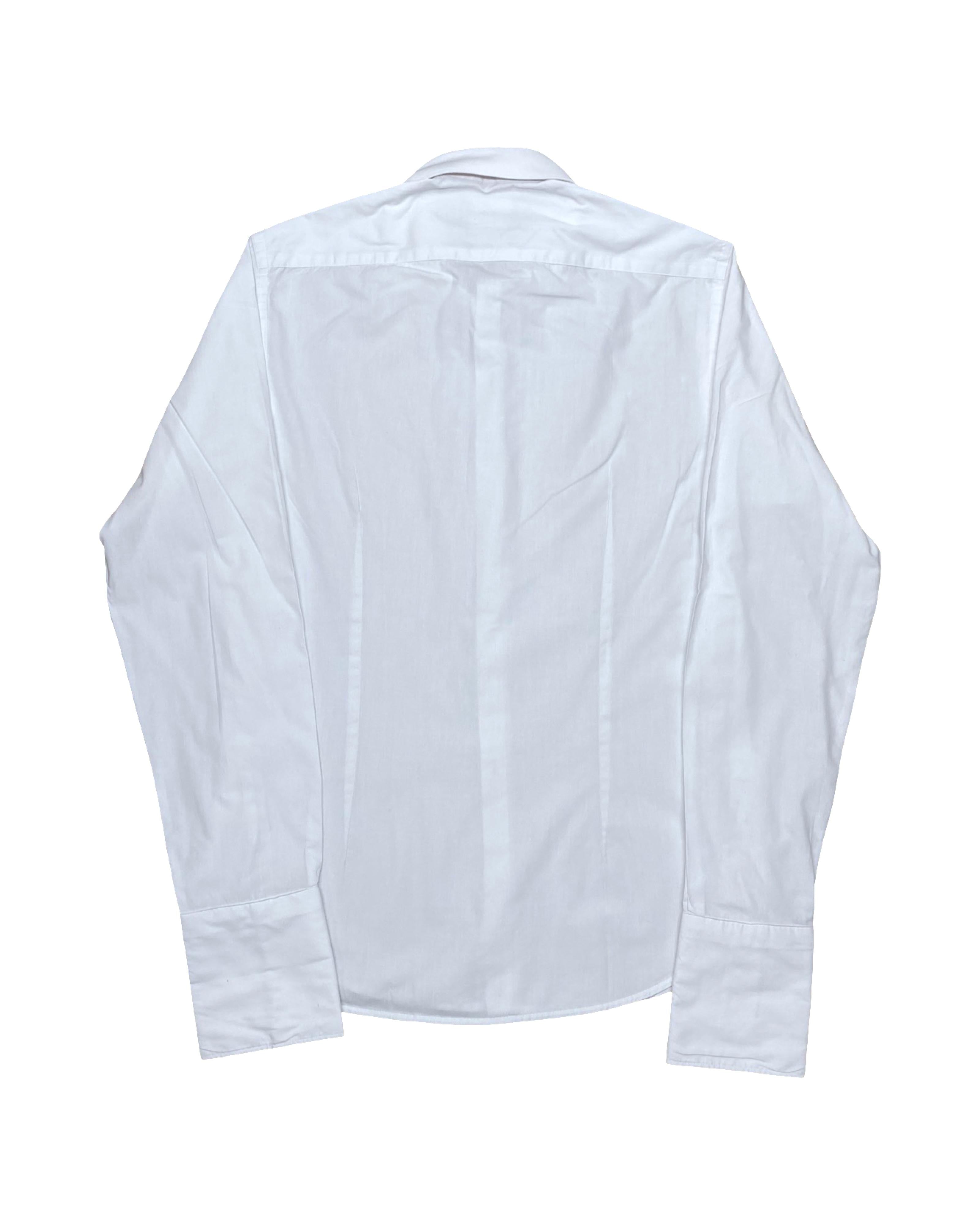 M&S White Slim Fit Long Sleeve Shirt | Medium | Chest 20.5”