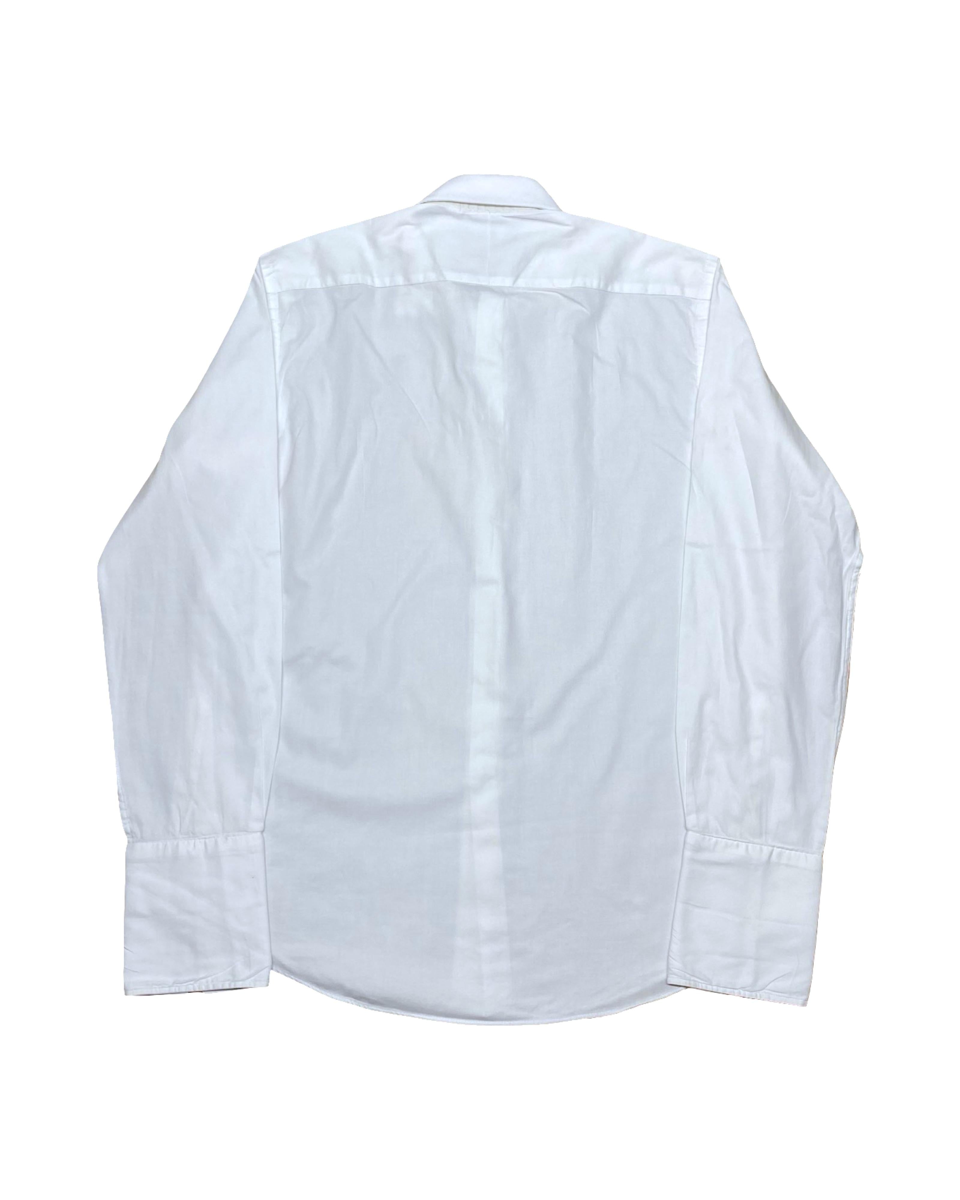 Bernard Weatherill White Cotton Dress Shirt | Medium | Chest 23”