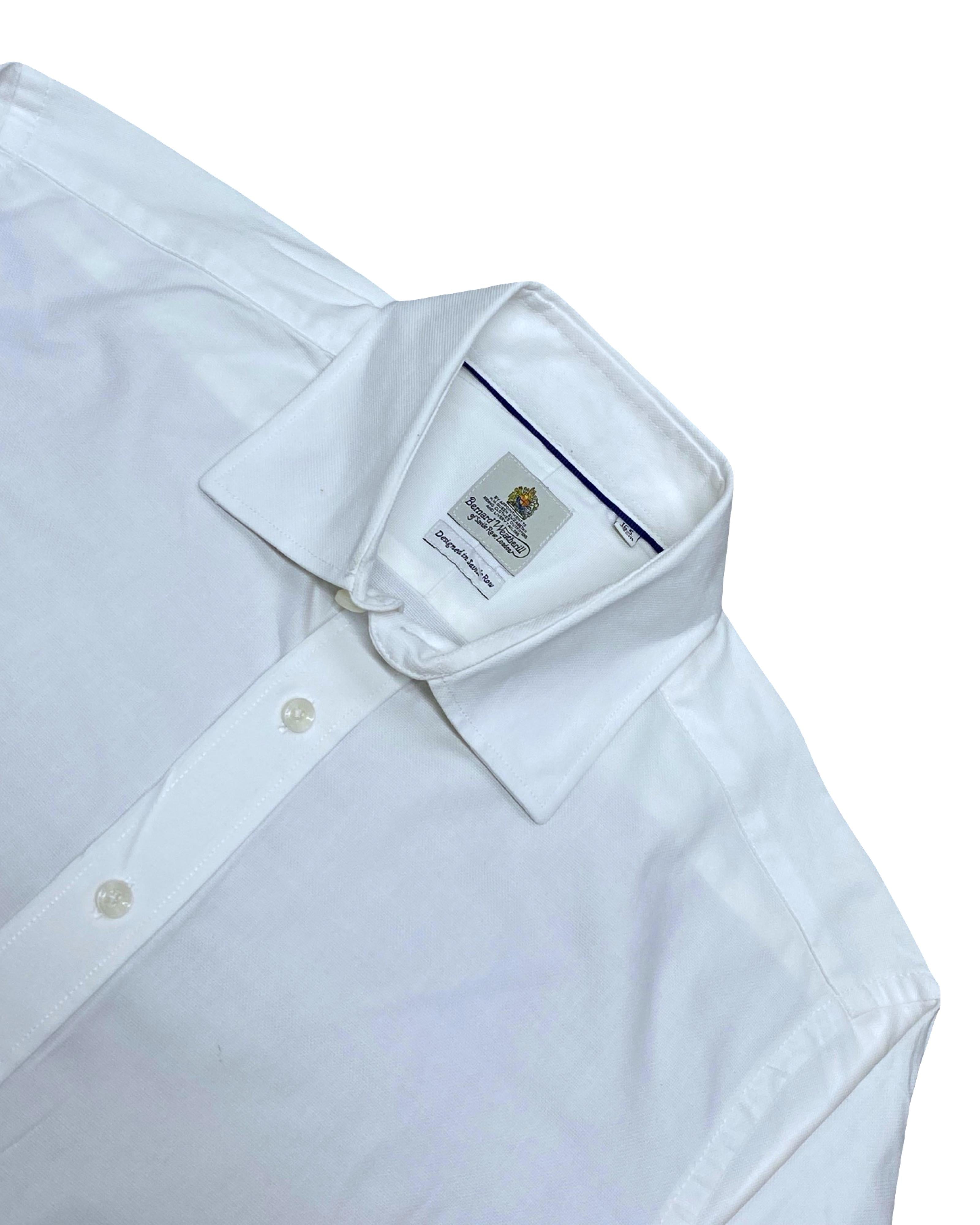 Bernard Weatherill White Cotton Dress Shirt | Medium | Chest 23”