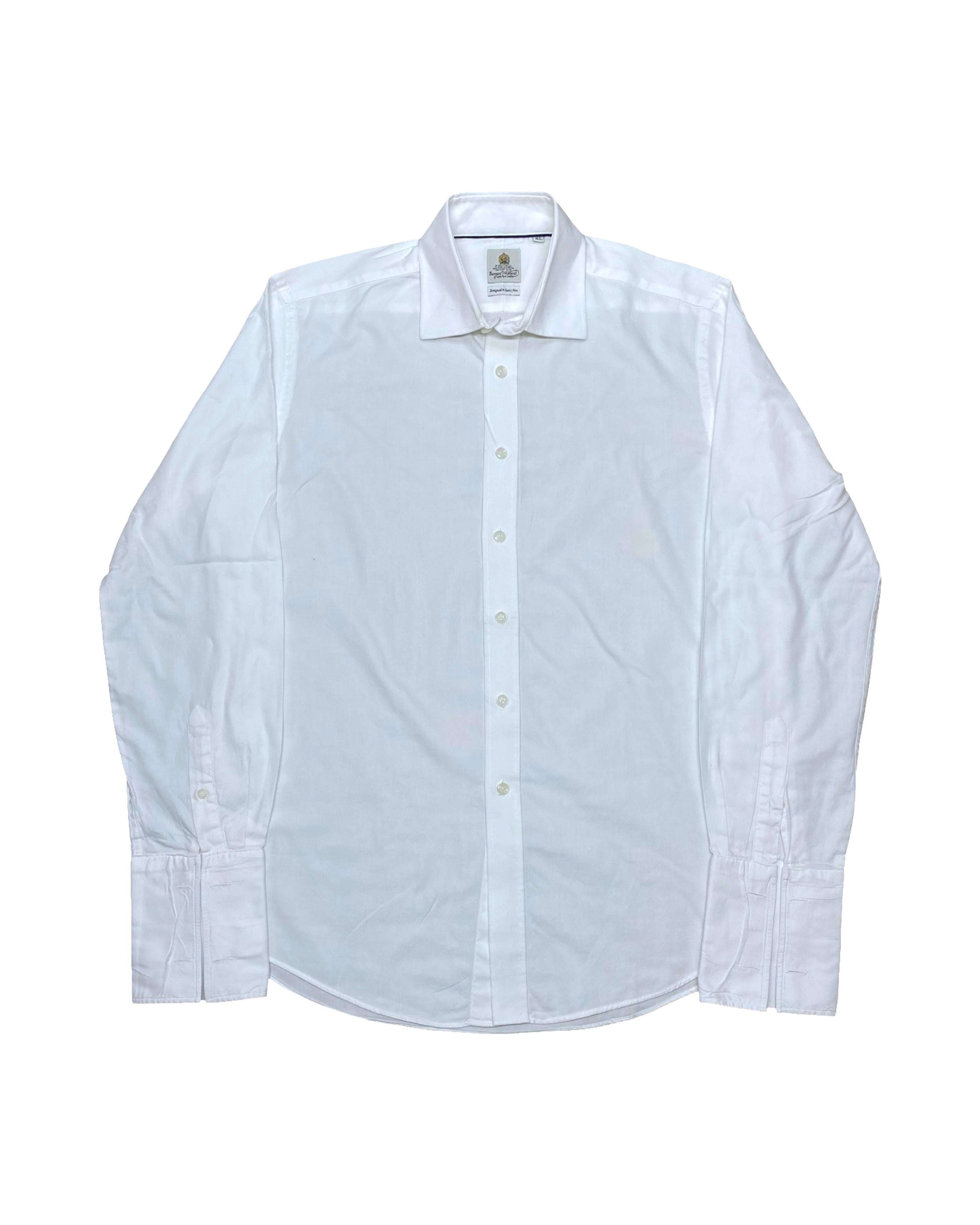 Bernard Weatherill White Cotton Dress Shirt | Medium | Chest 23”