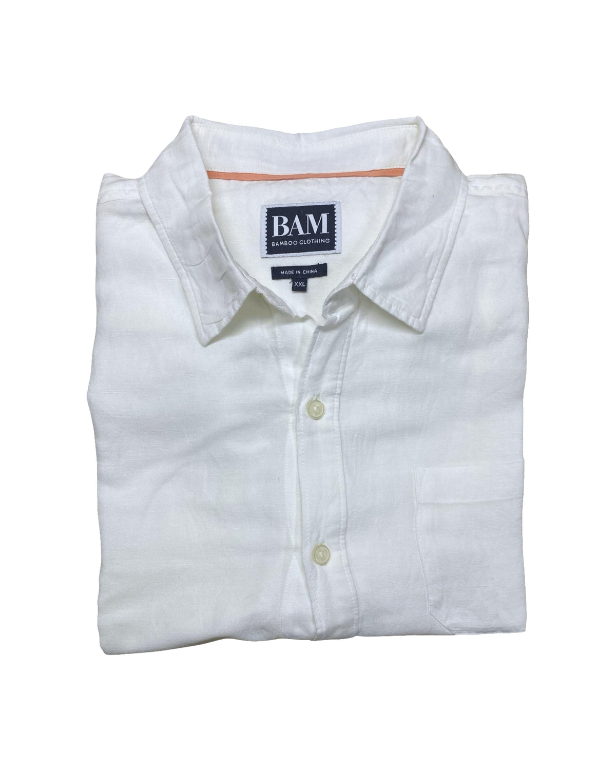 BAM Bamboo Clothing White Linen Shirt | XXL | Chest 25.5”
