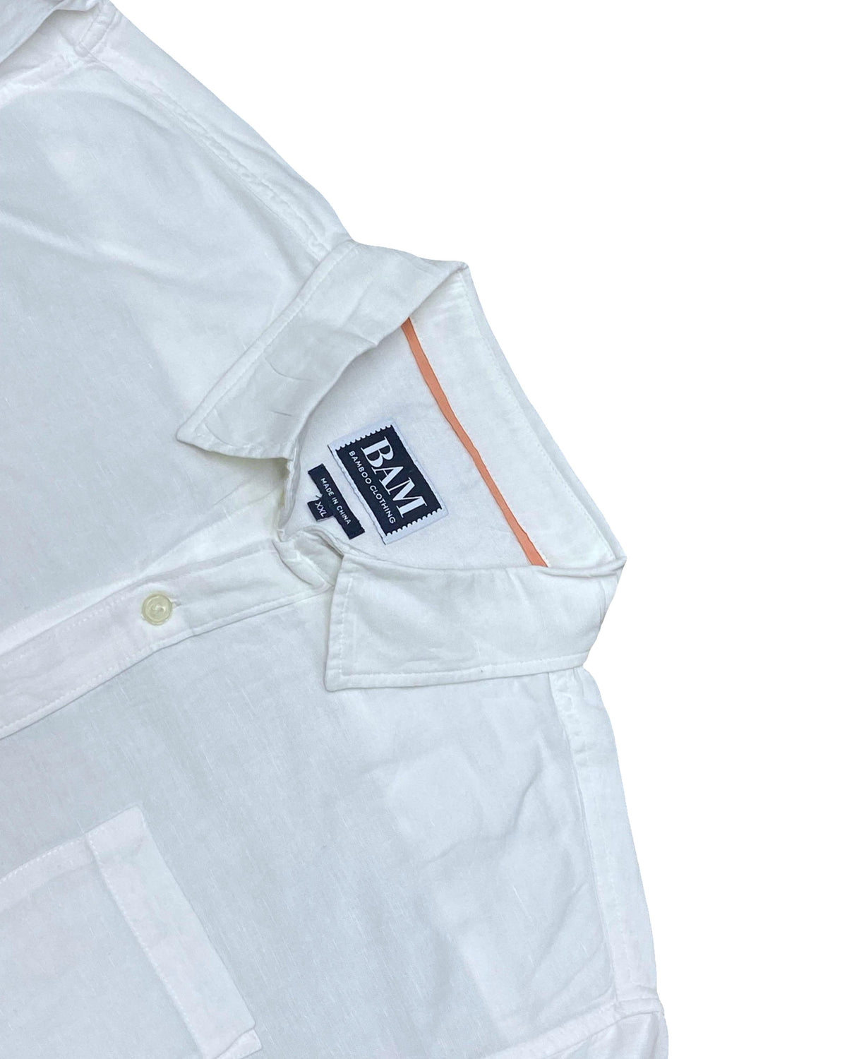 BAM Bamboo Clothing White Linen Shirt | XXL | Chest 25.5”
