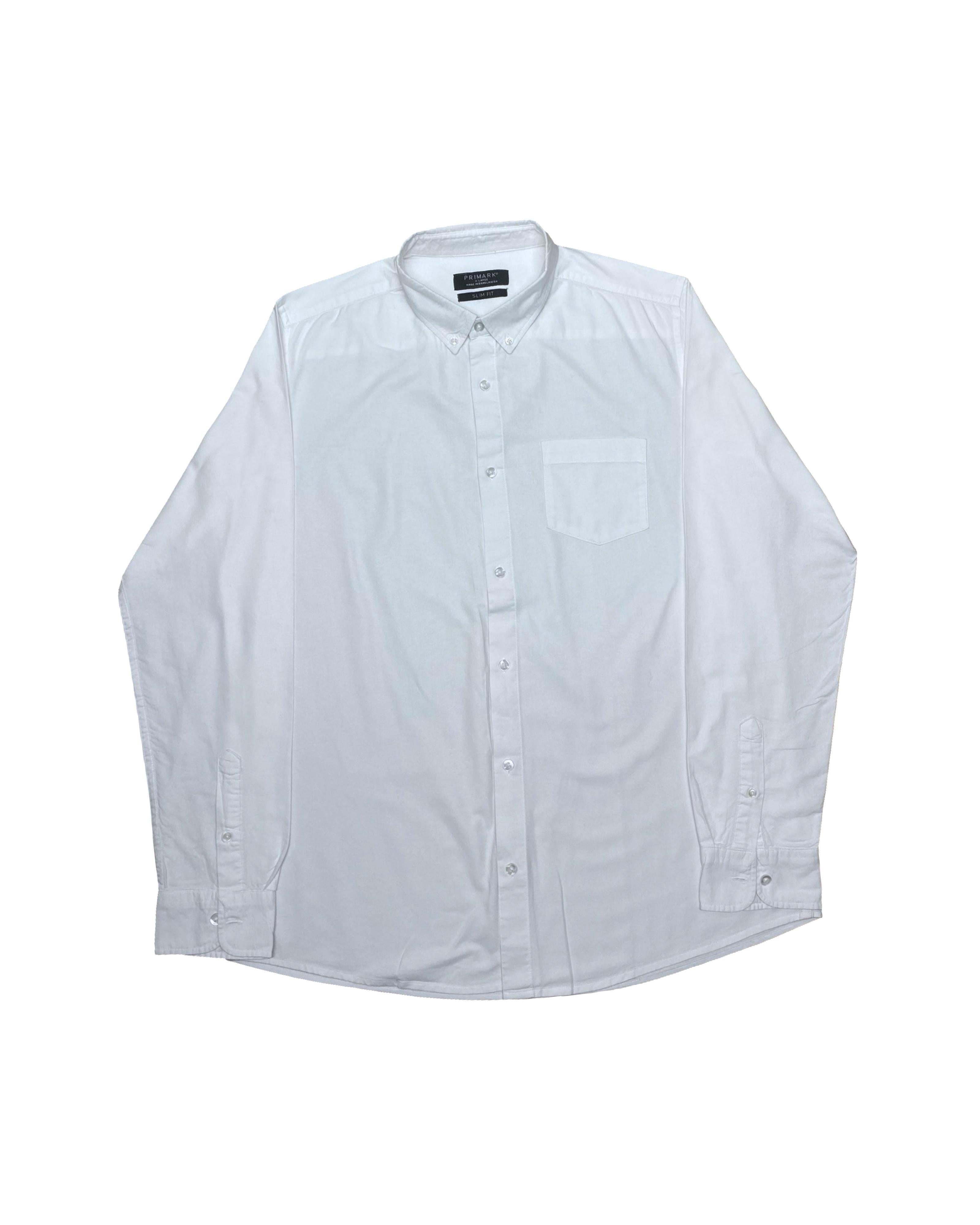 Primark White Slim Fit Shirt | Large | Chest 24.5”