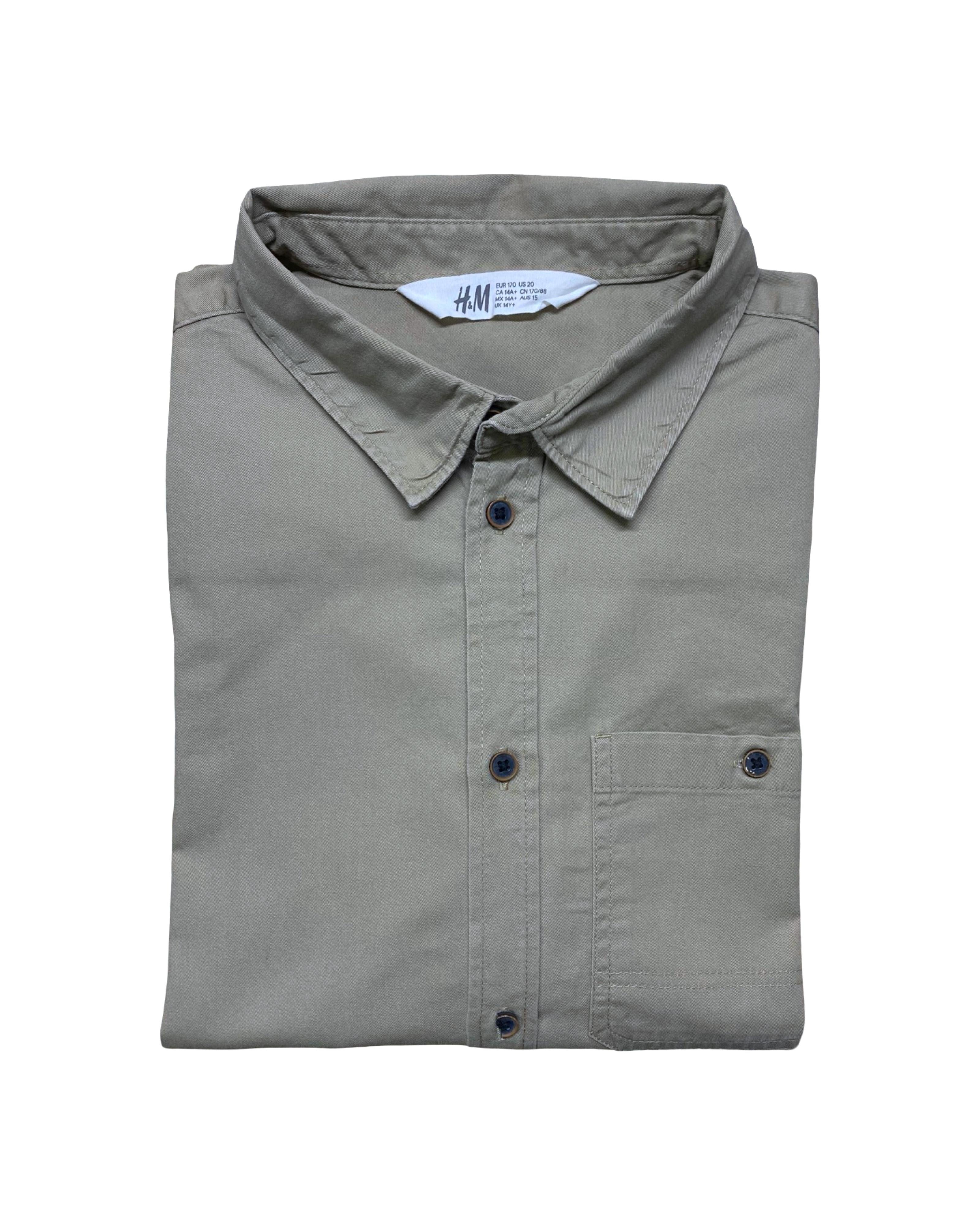 H&M Gray Short-Sleeve Shirt | Small | Chest 19.5”