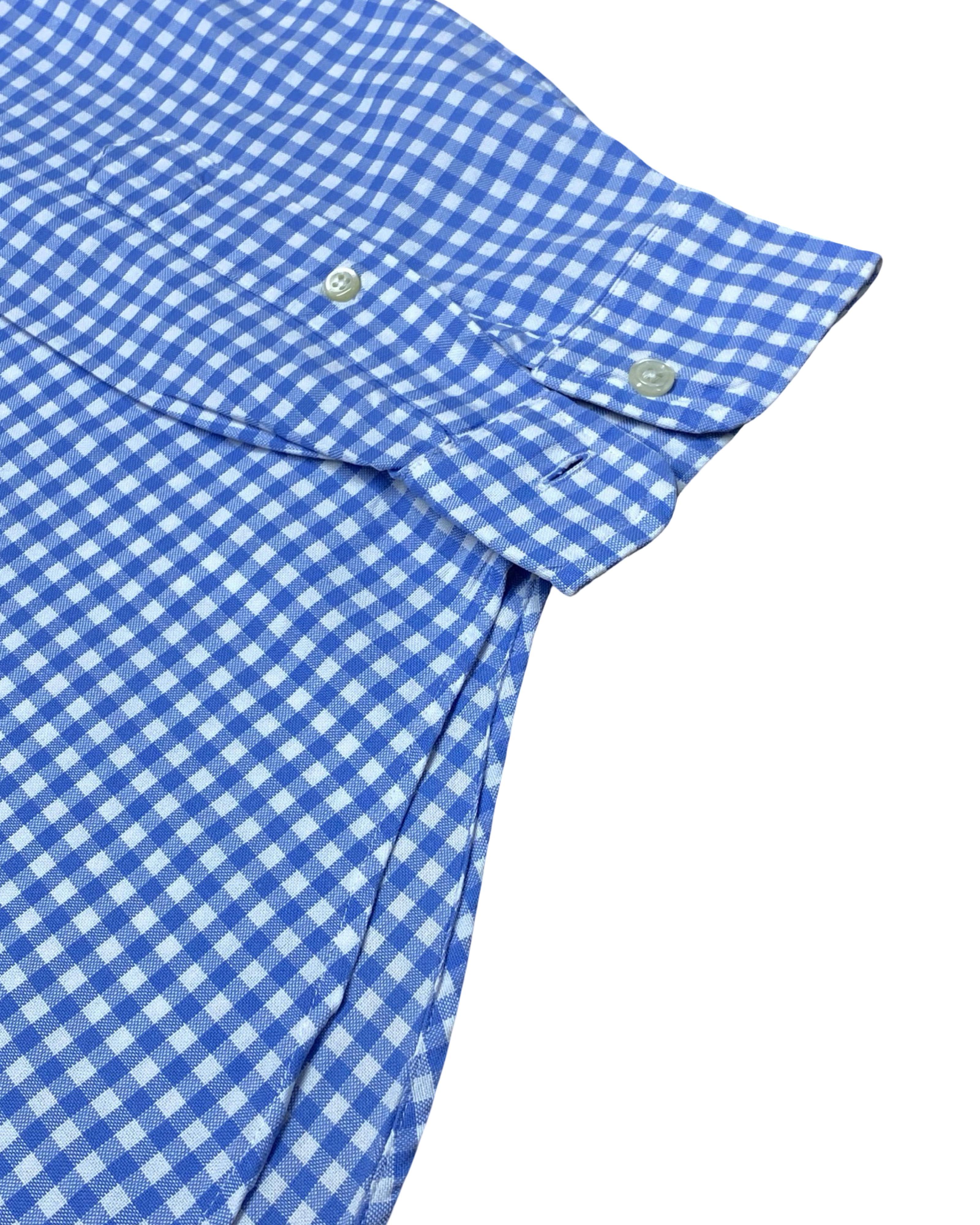 Polo Ralph Lauren Blue Gingham Shirt | Medium | Chest 21.5”