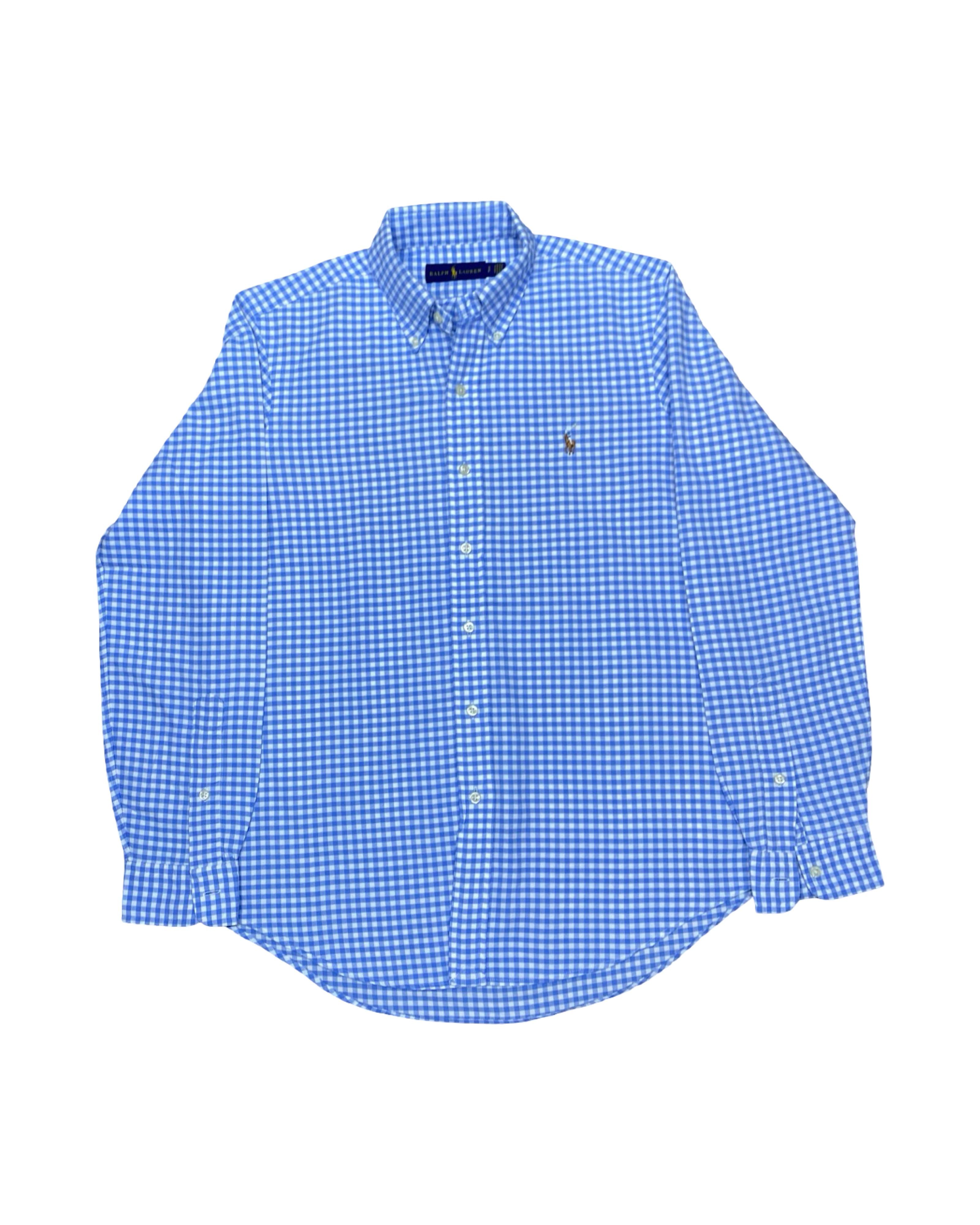Polo Ralph Lauren Blue Gingham Shirt | Medium | Chest 21.5”