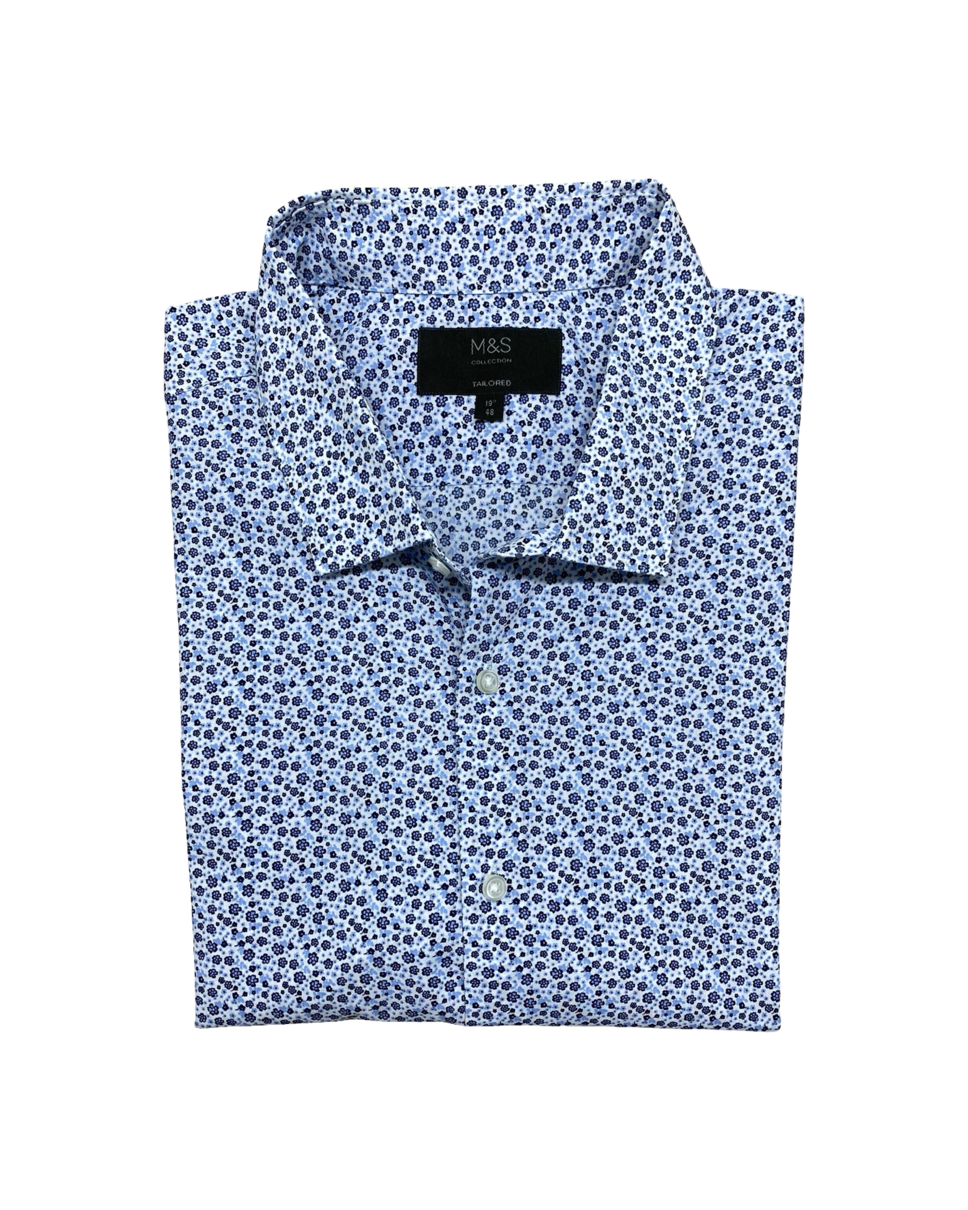 M&S Tailored Fit Floral Print Shirt | XL | Chest 26.5”