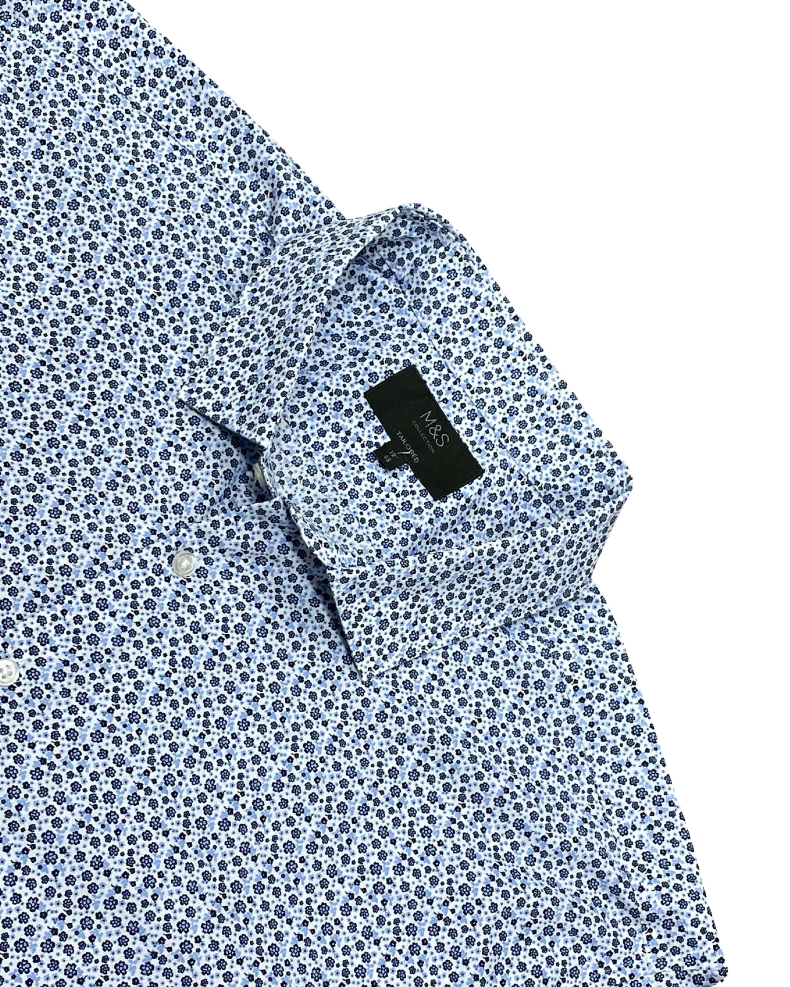 M&S Tailored Fit Floral Print Shirt | XL | Chest 26.5”