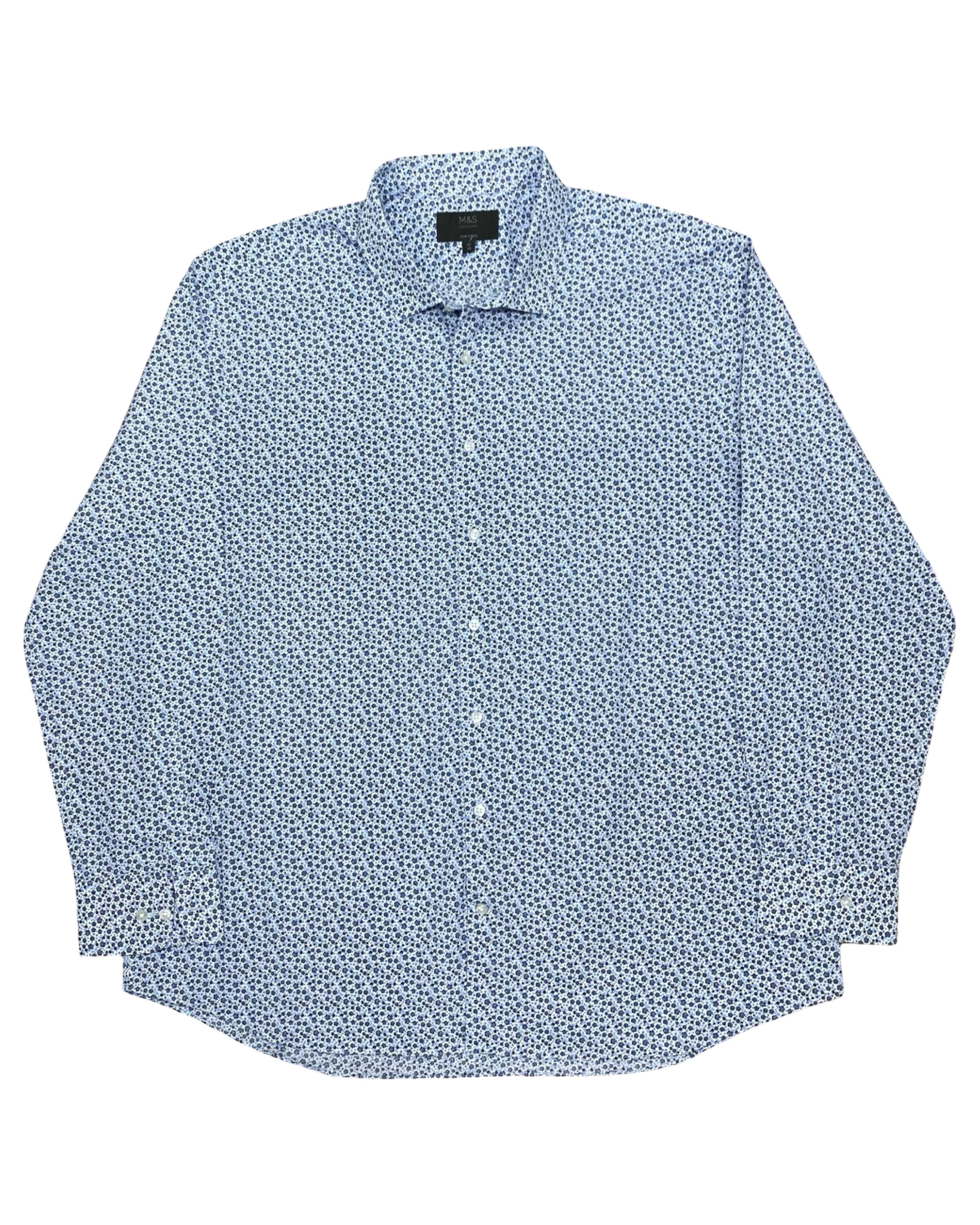M&S Tailored Fit Floral Print Shirt | XL | Chest 26.5”