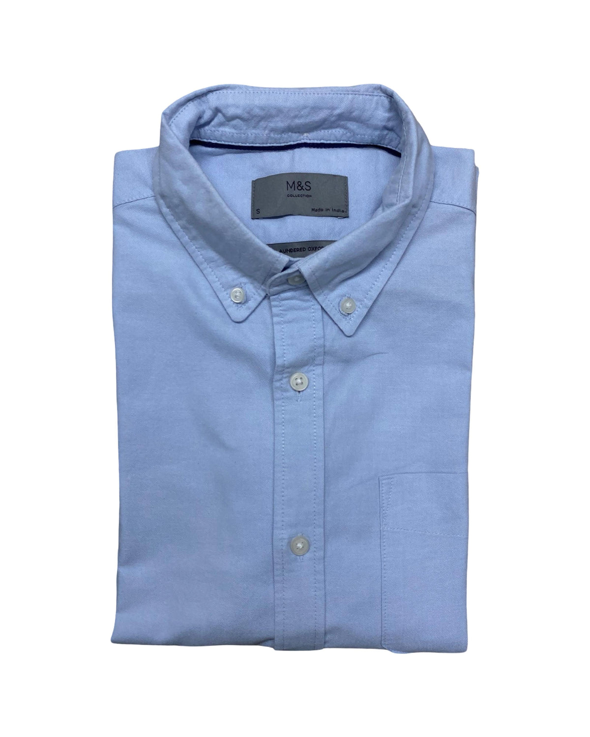 M&S Collection Light Blue Short Sleeve Shirt | Small | Chest 20.5”