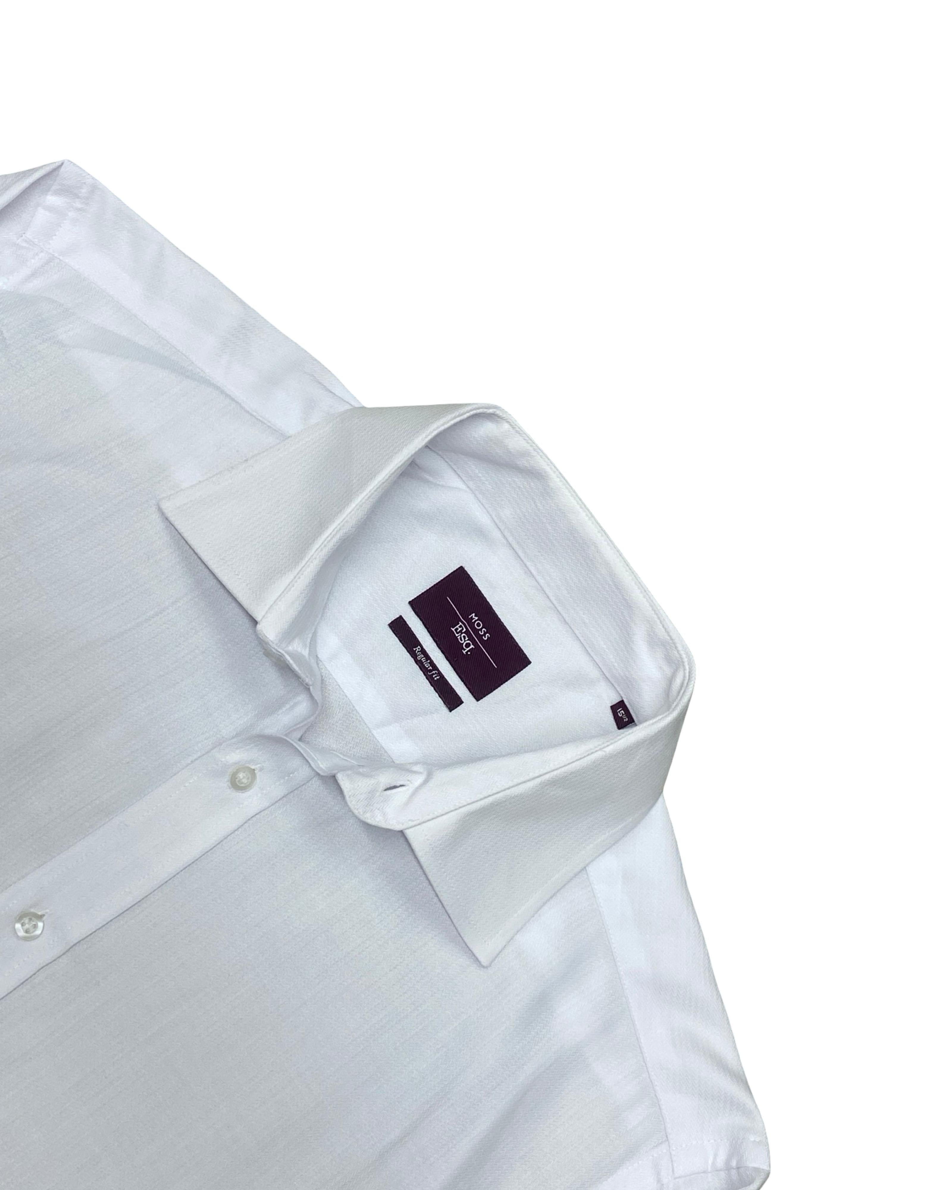 Moss White Dress Shirt | Medium | Chest 22”
