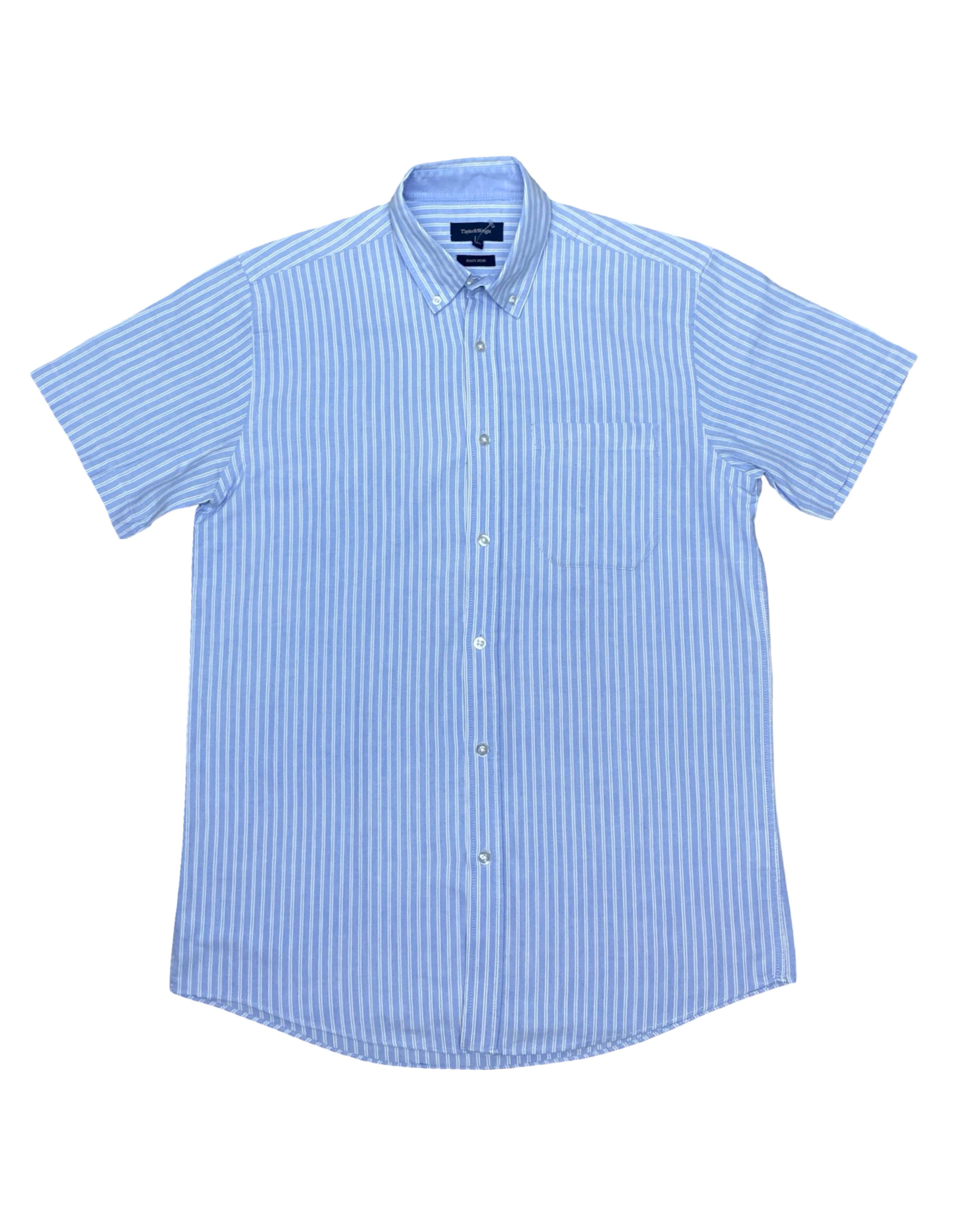 Taylor & Wright Striped Short Sleeve Shirt | Medium | Chest 21.5”