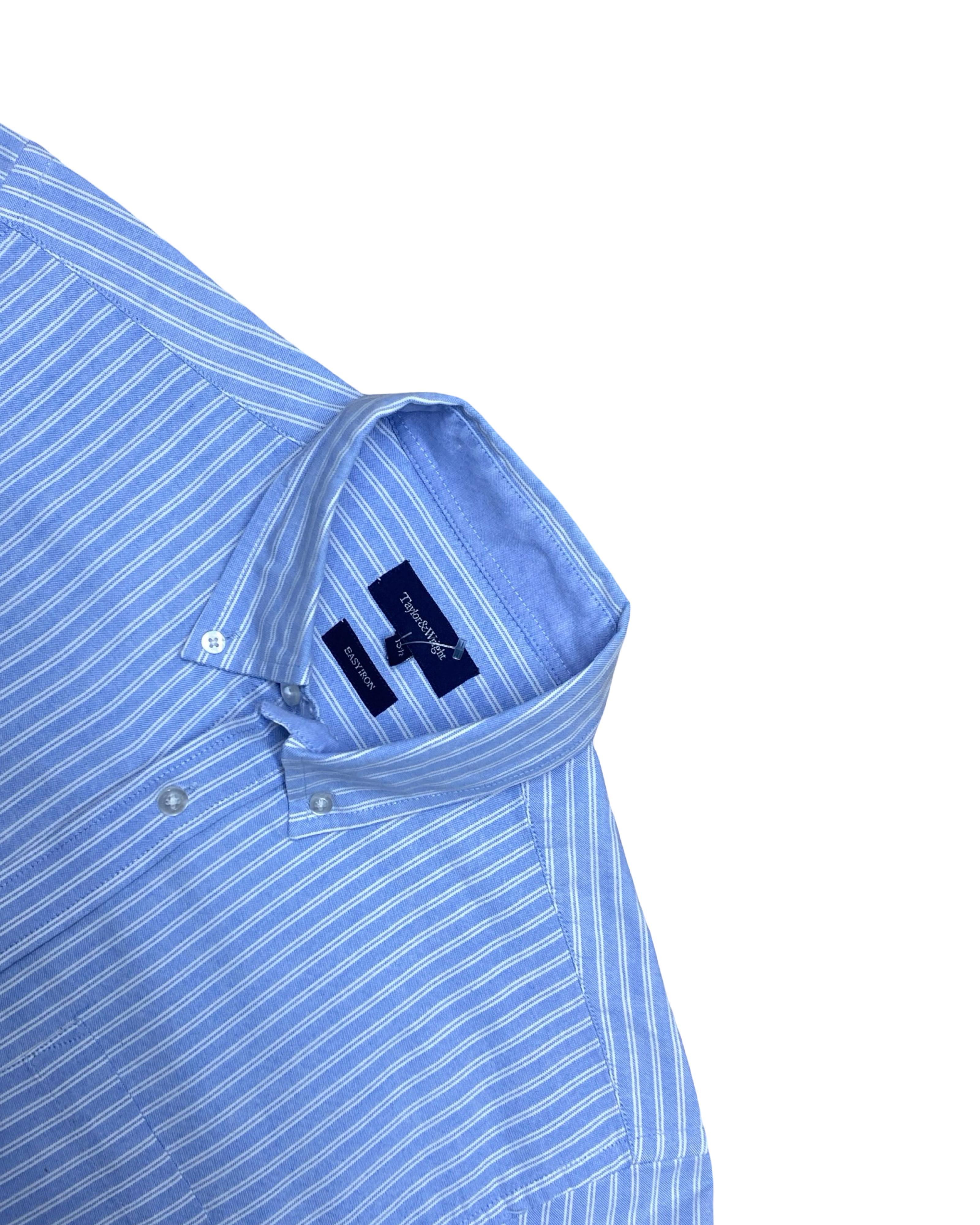 Taylor & Wright Striped Short Sleeve Shirt | Medium | Chest 21.5”