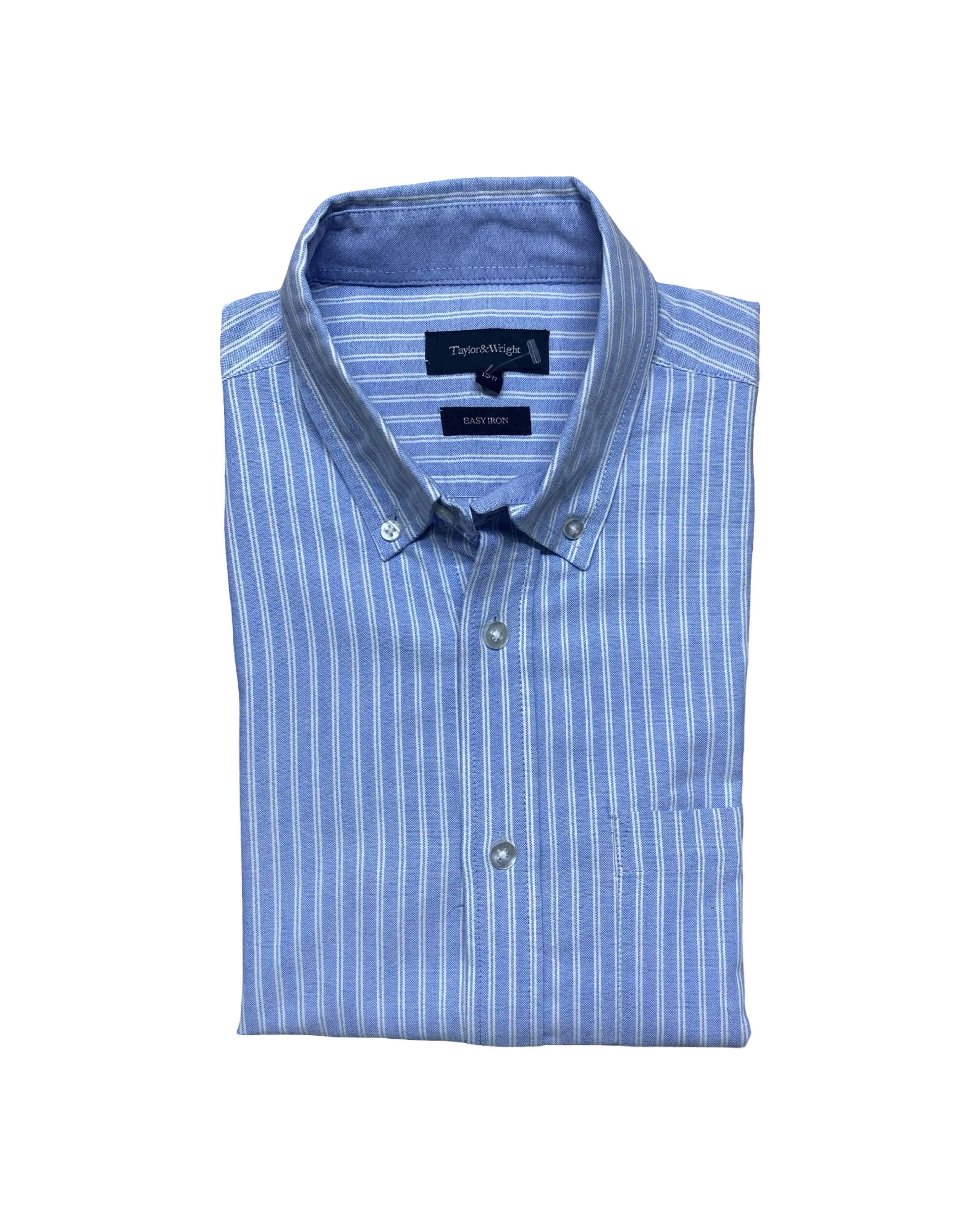 Taylor & Wright Striped Short Sleeve Shirt | Medium | Chest 21.5”
