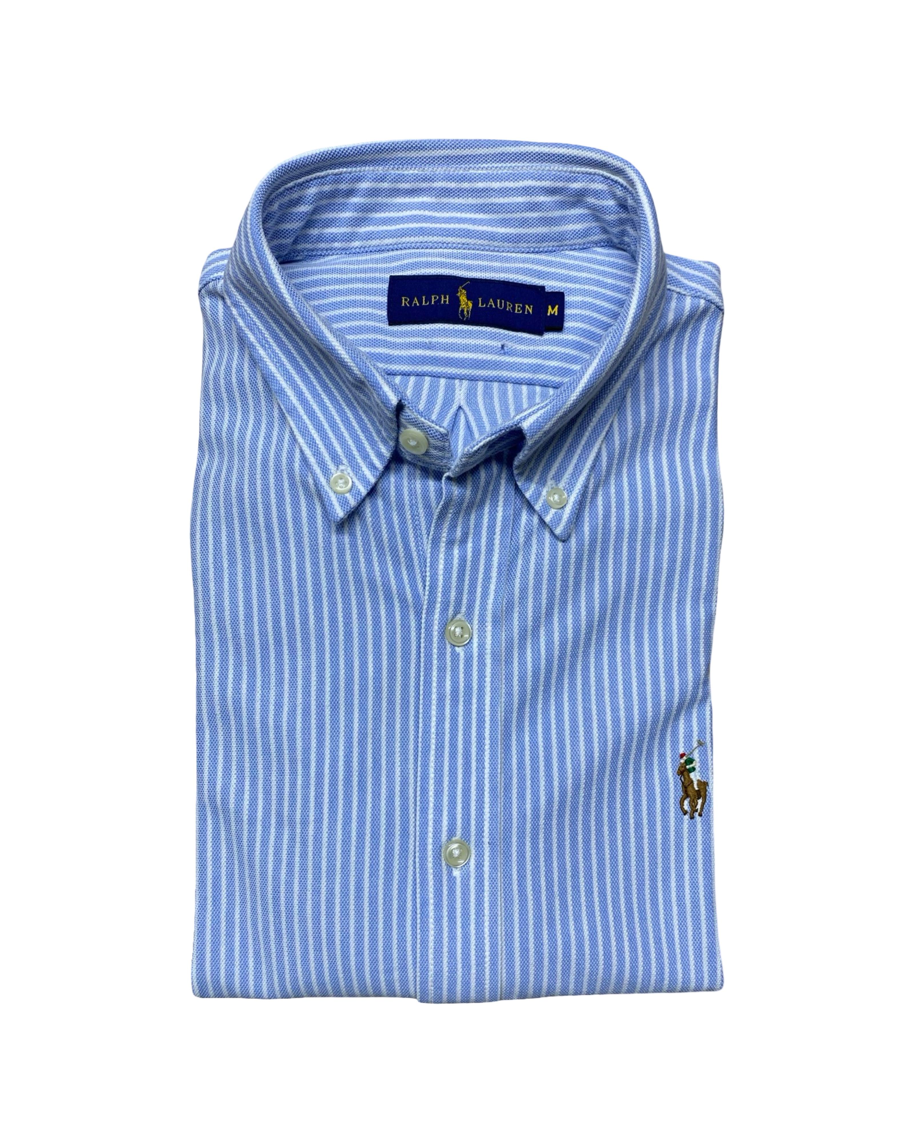 Polo Ralph Lauren Blue Striped Shirt | Medium | Chest 21”