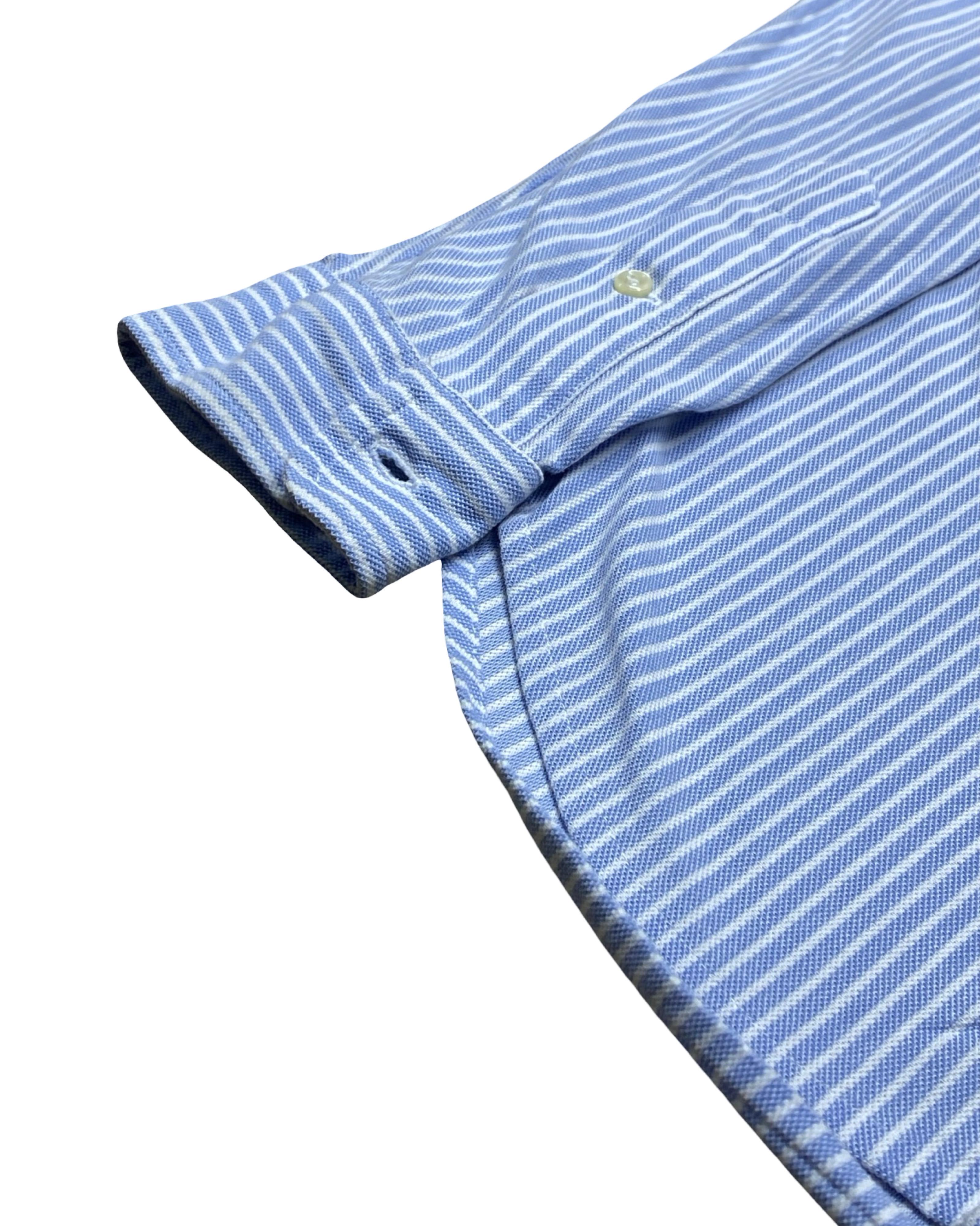 Polo Ralph Lauren Blue Striped Shirt | Medium | Chest 21”