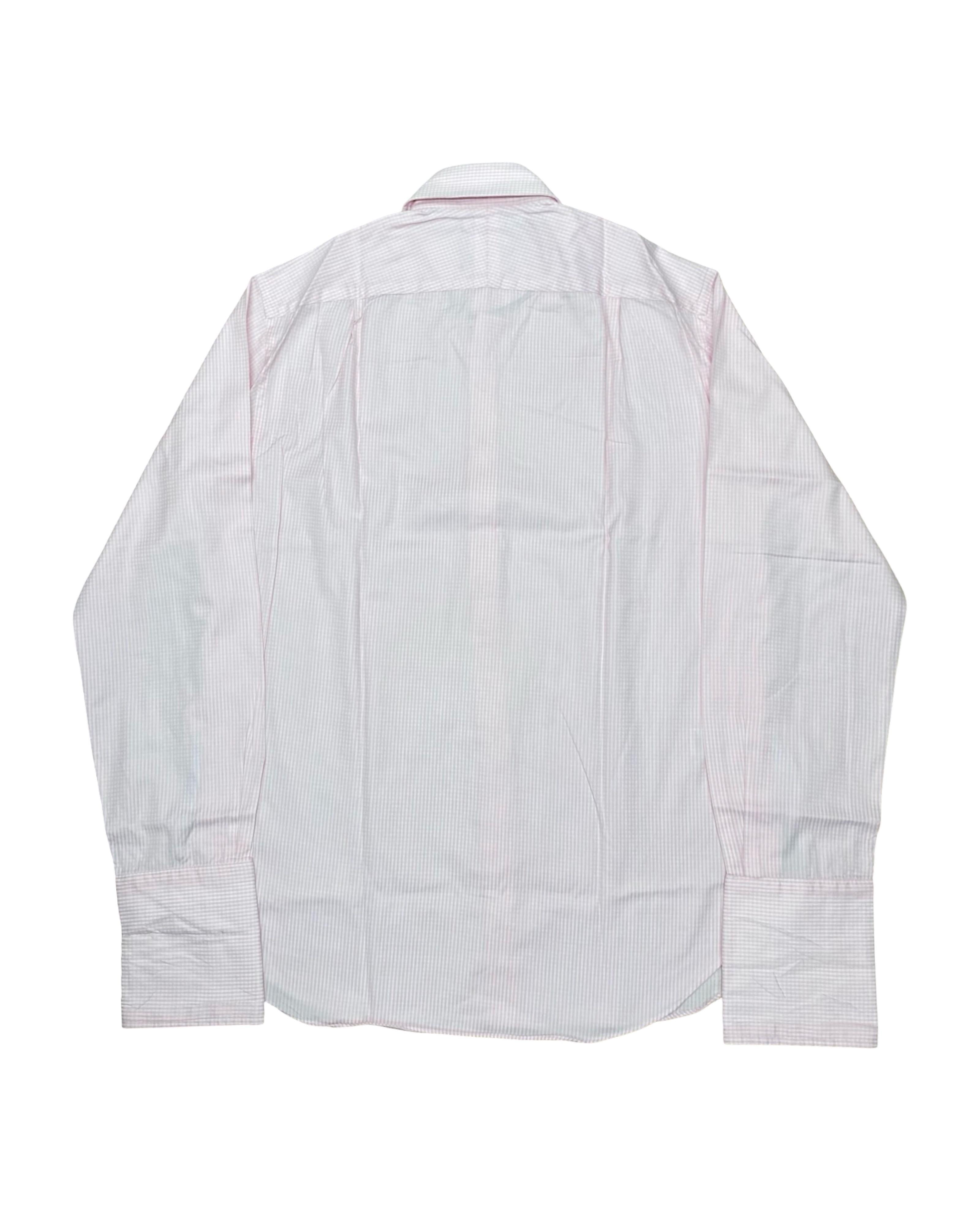 M&S Pink Microcheck Shirt | Medium | Chest 22.5”