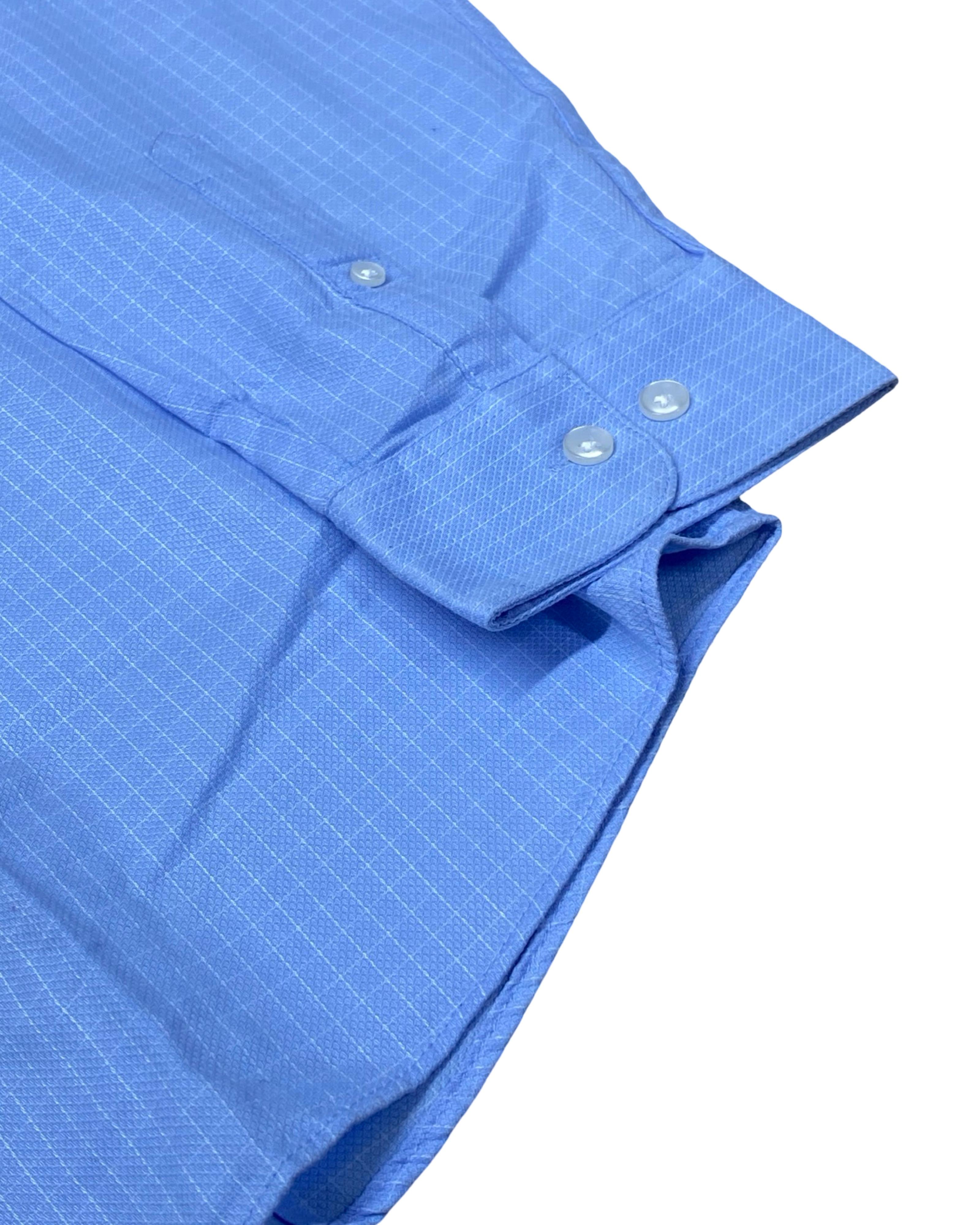 Primark Blue Grid Pattern Shirt | Large | Chest 24”