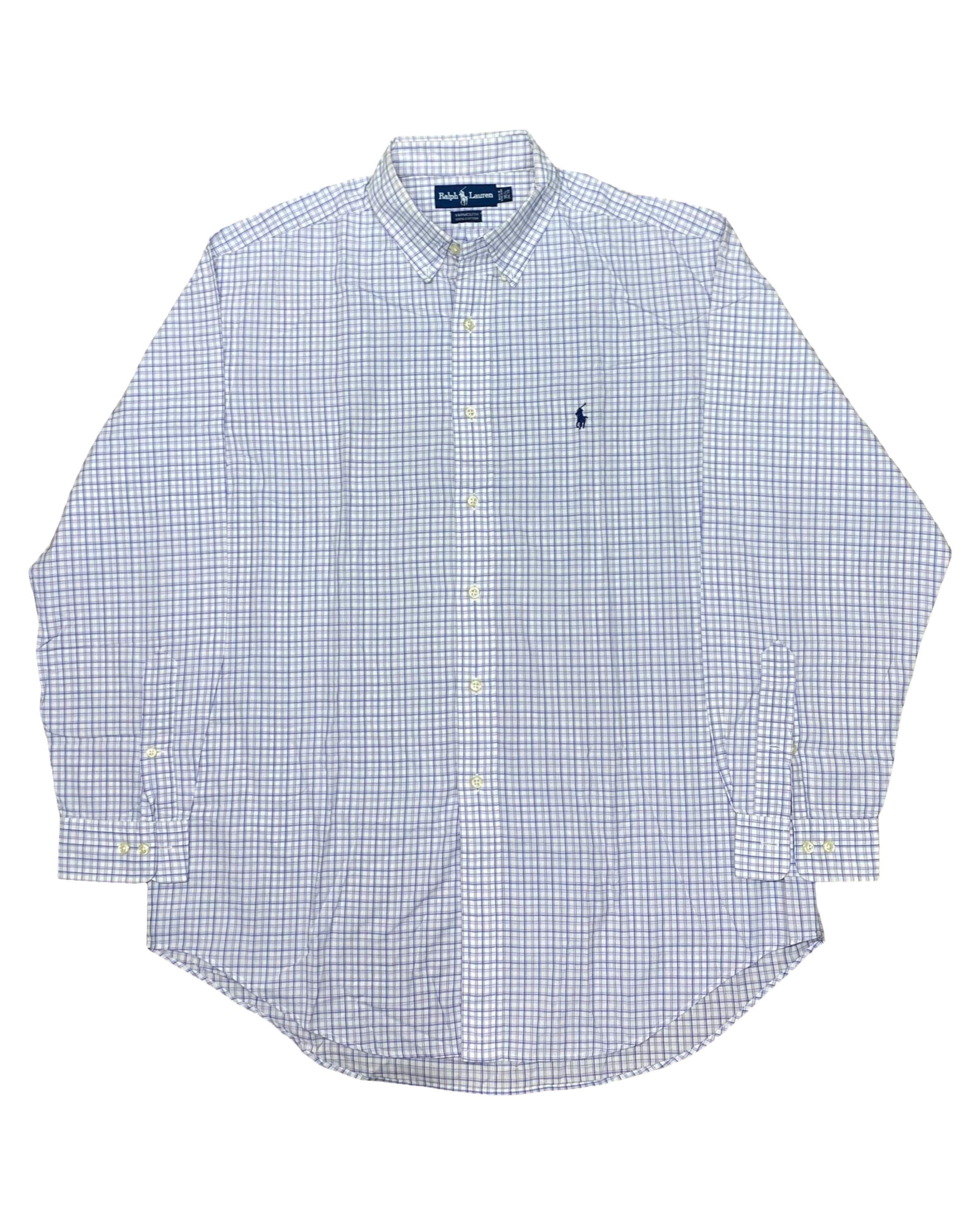 Ralph Lauren Blue Check Yarmouth Shirt | XL | Chest 28”