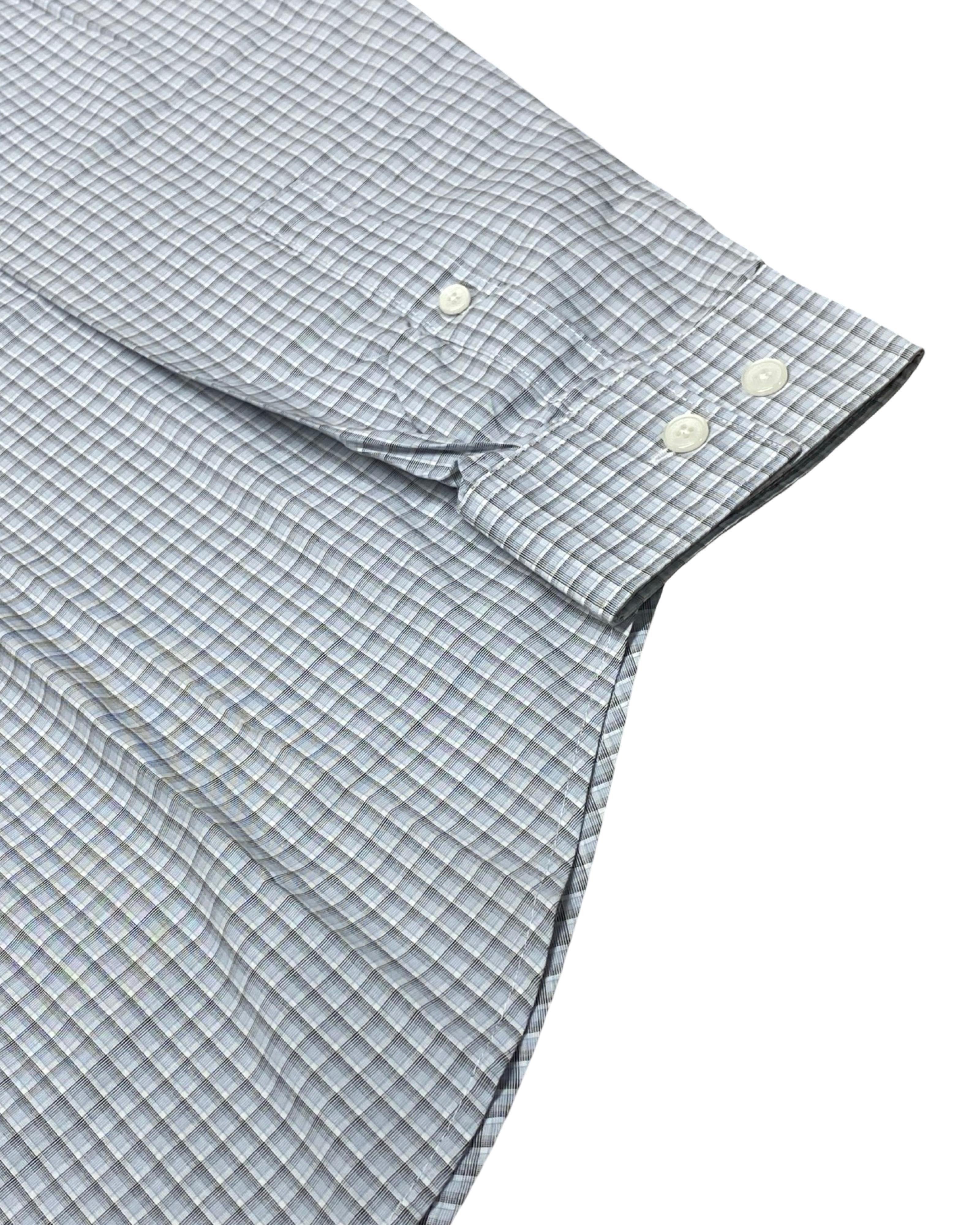 Calvin Klein Grey Microcheck Slim Fit Shirt | M | Chest 20.5”