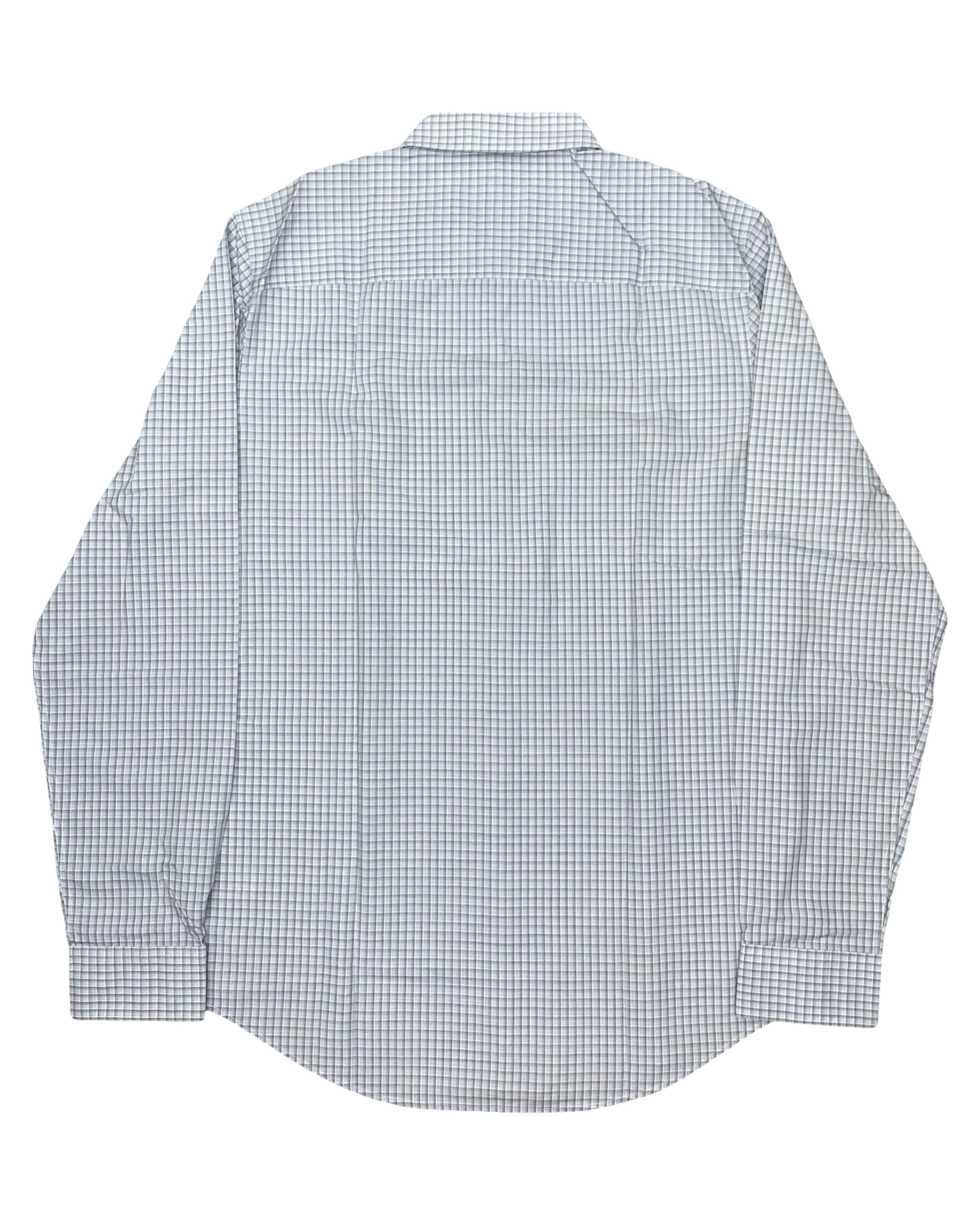 Calvin Klein Grey Microcheck Slim Fit Shirt | M | Chest 20.5”