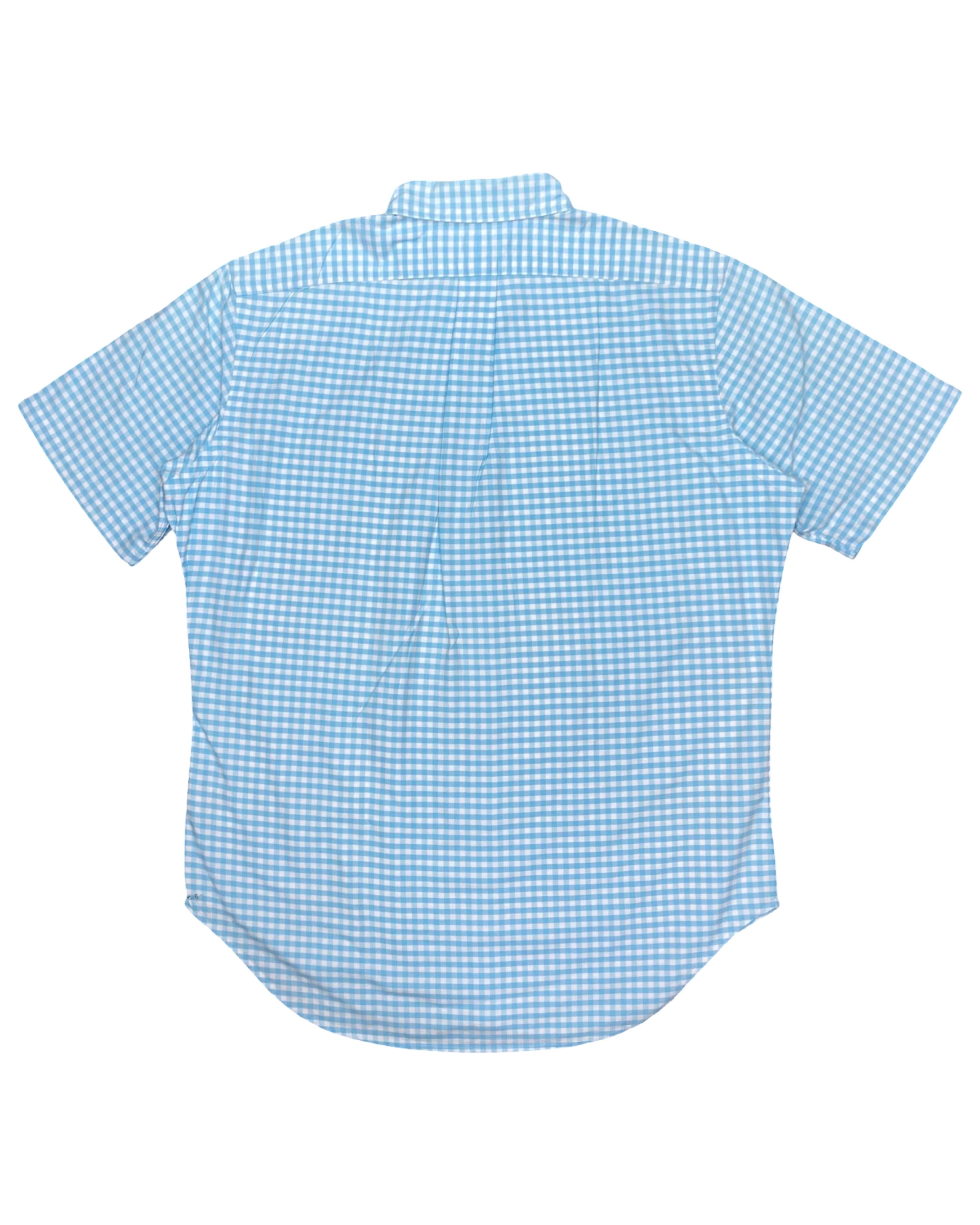 Polo Ralph Lauren Blue Gingham Short Sleeve Shirt | L | Chest 24.5”