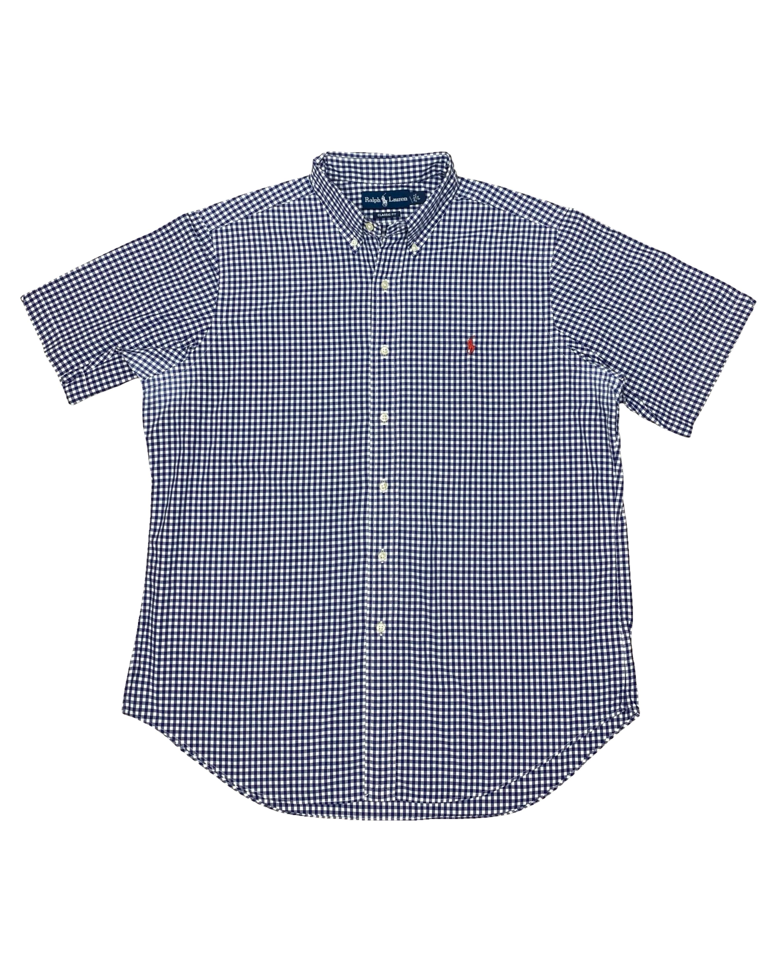 Polo Ralph Lauren Navy Gingham Check Shirt | Large | Chest 25.5”