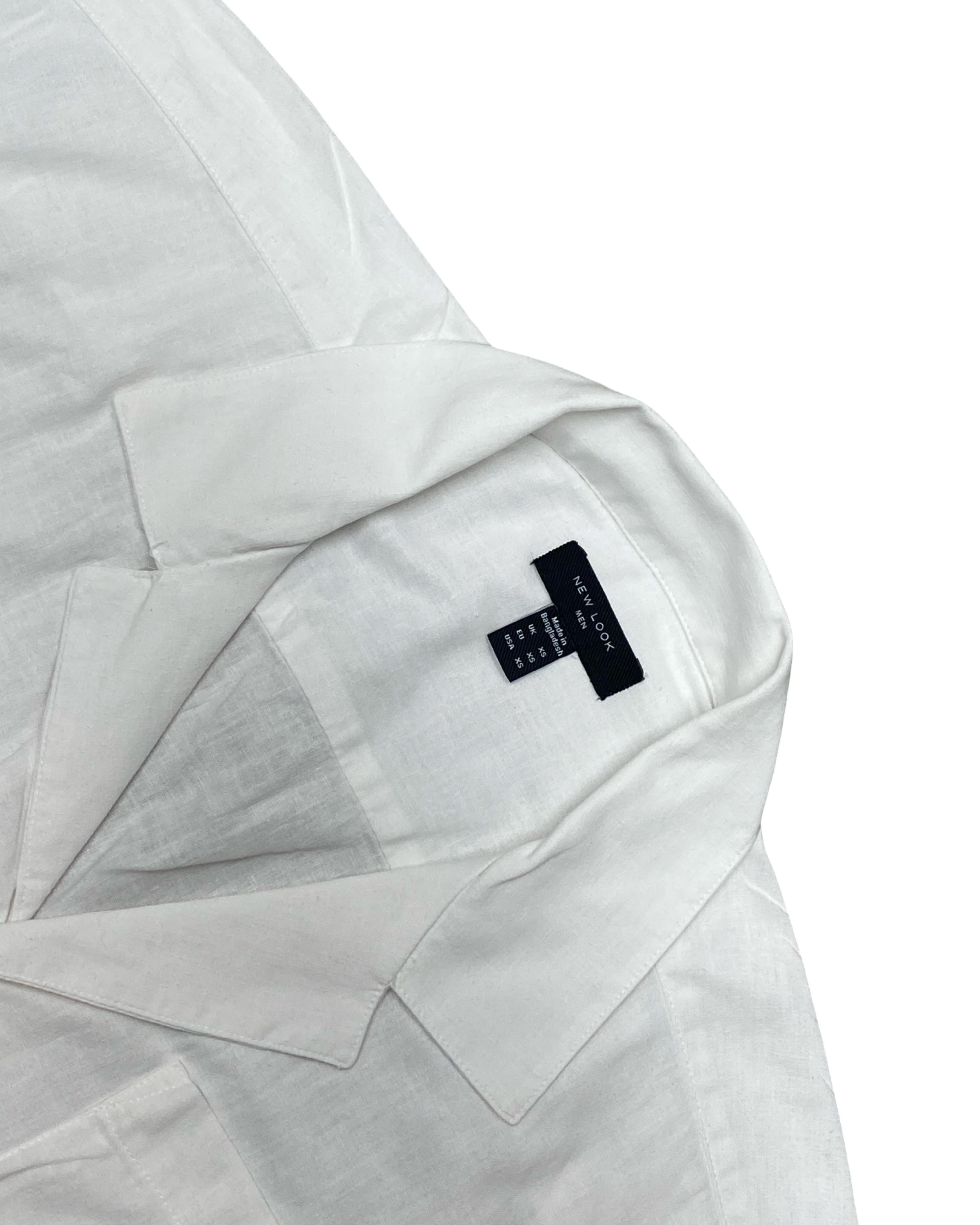 New Look White Linen Shirt | Large | Chest 24”