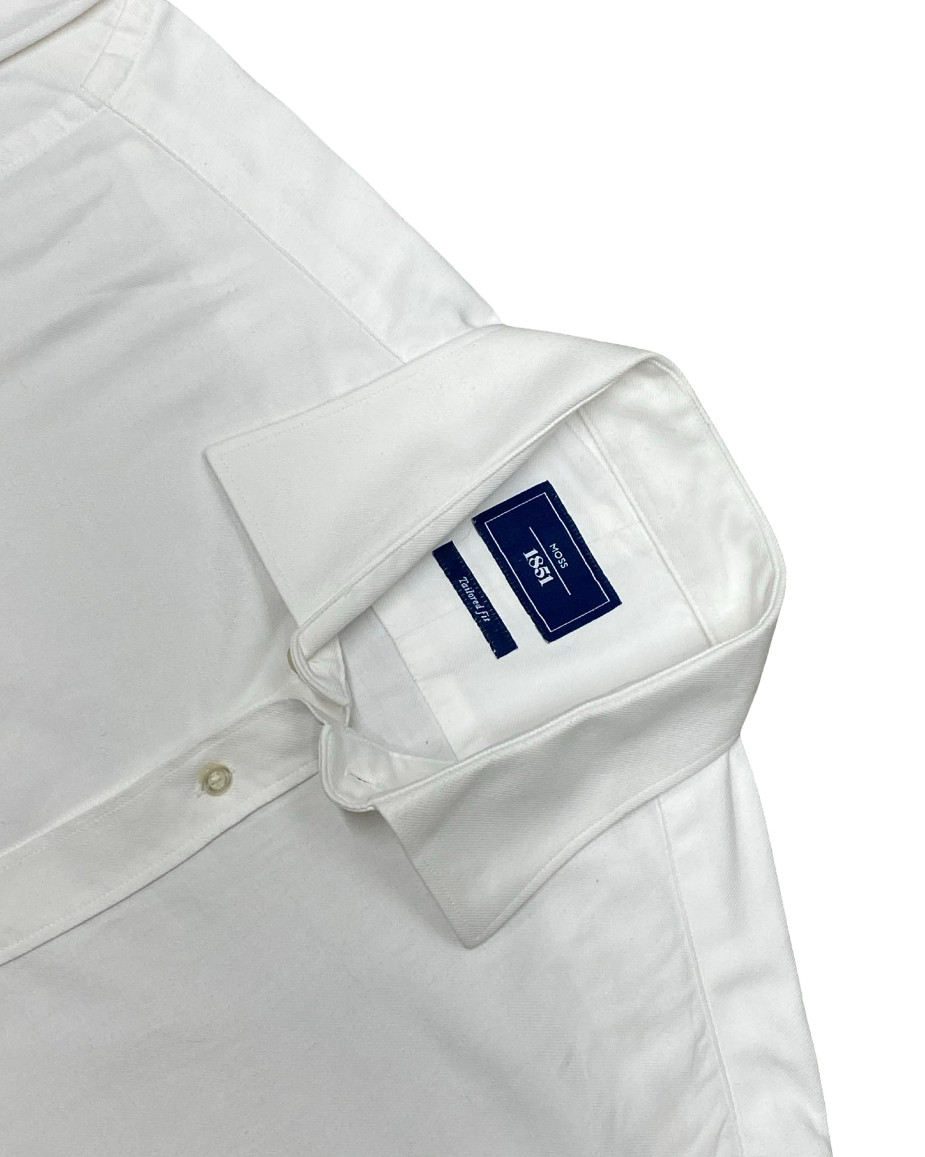 Moss 1851 White Tailored Shirt | Large | Chest 23.5”
