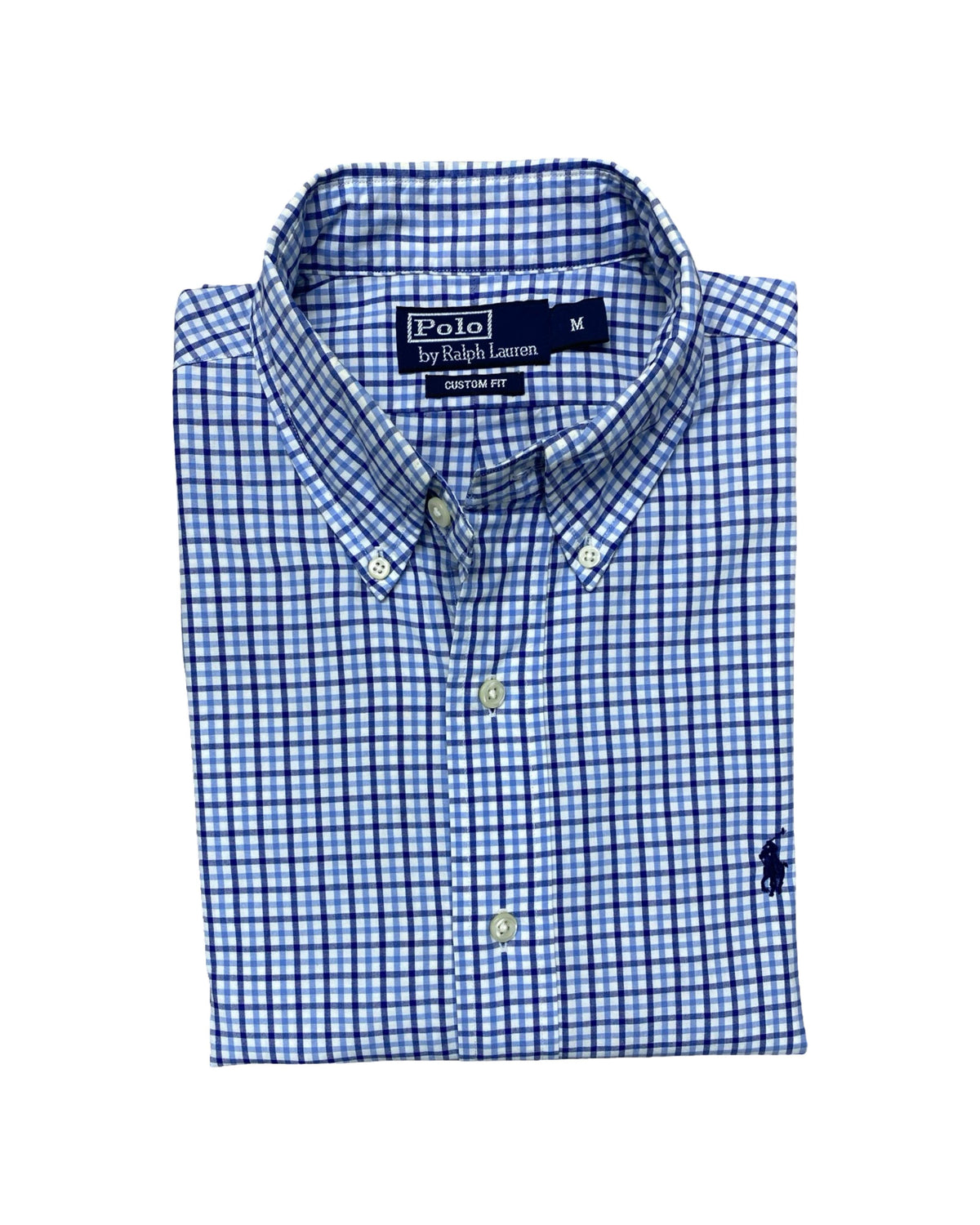 Ralph Lauren Blue Check Short Sleeve Shirt | Medium | Chest 22.5”