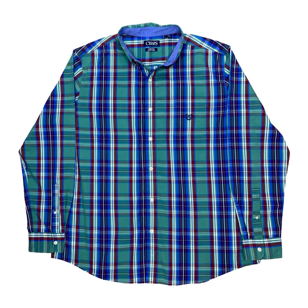 Chaps Green & Blue Plaid Shirt | XL | Chest 26”