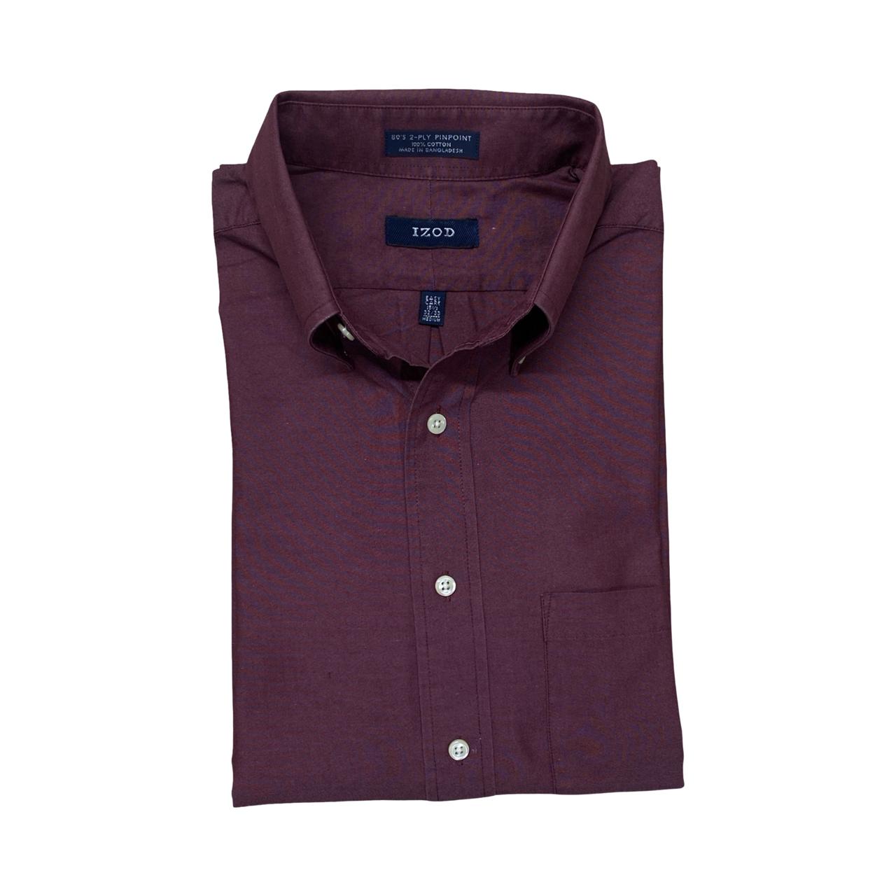 Izod Maroon Dress Shirt | Medium