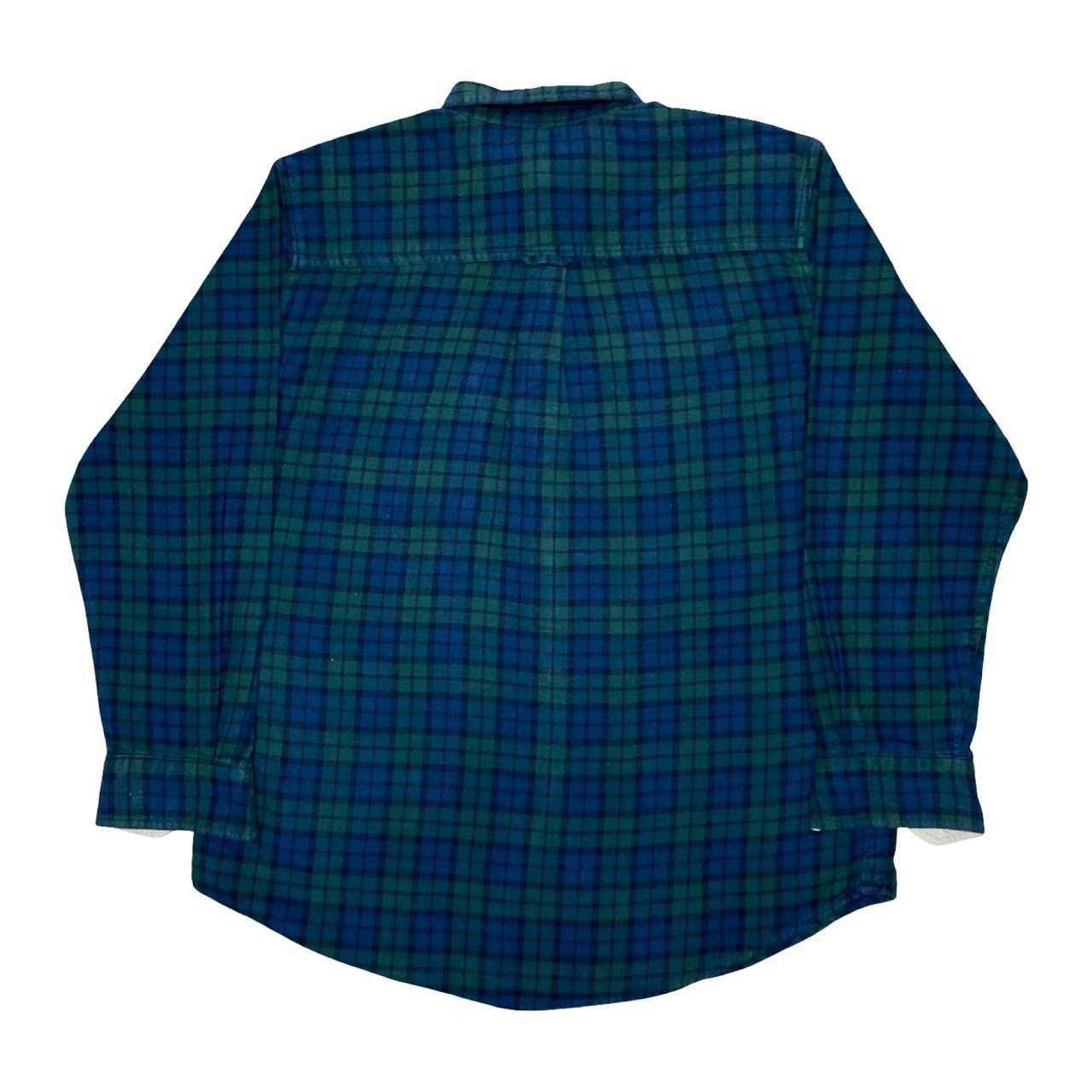 WoolRich Green & Navy Flannel Check Shirt | Large | Chest 25”