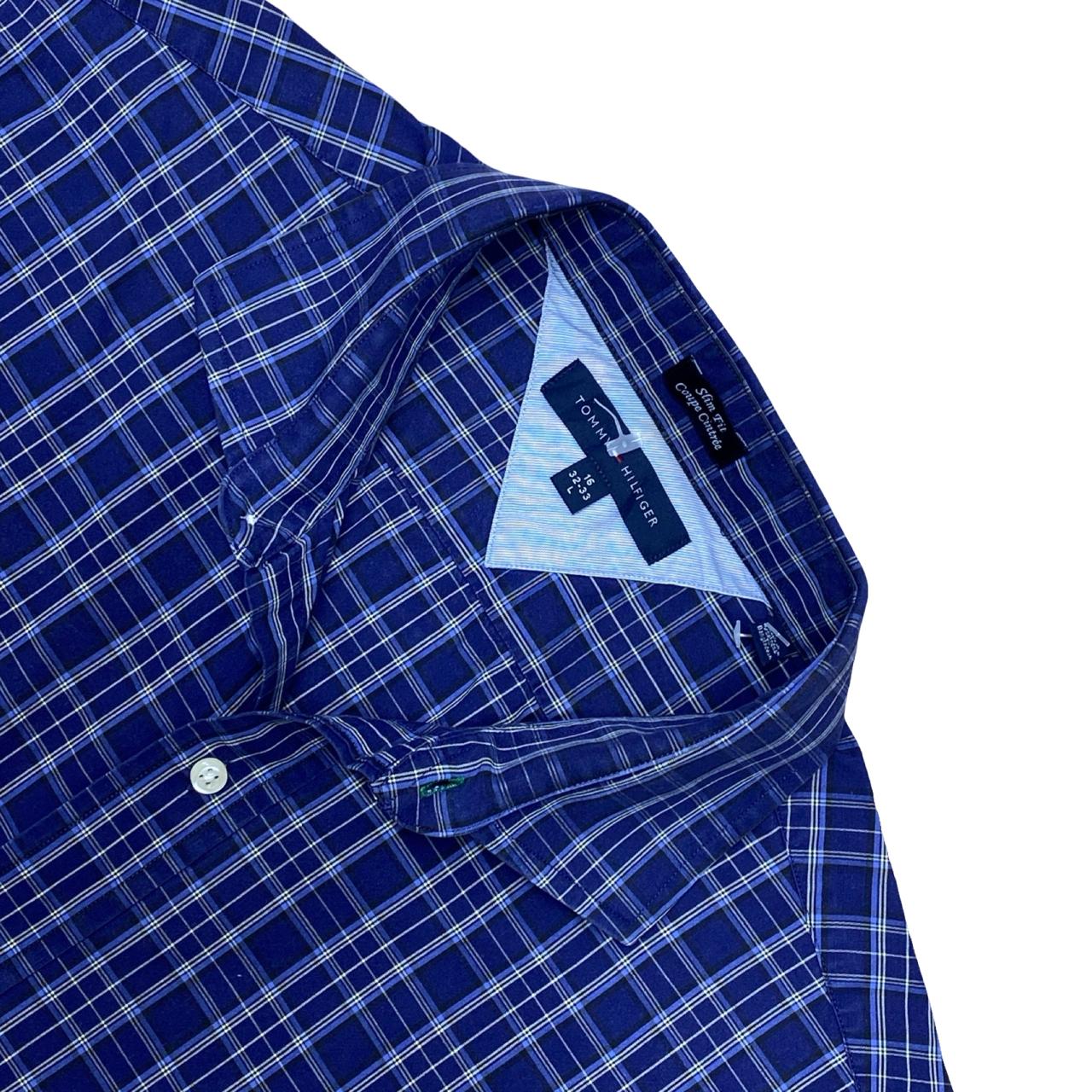 Tommy Hilfiger Blue Check Shirt | Large | Chest 23”