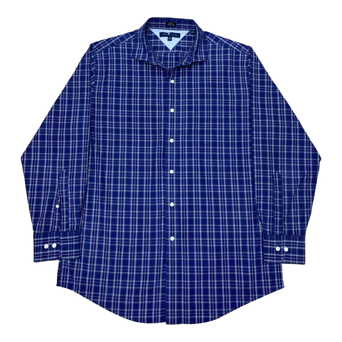 Tommy Hilfiger Blue Check Shirt | Large | Chest 23”