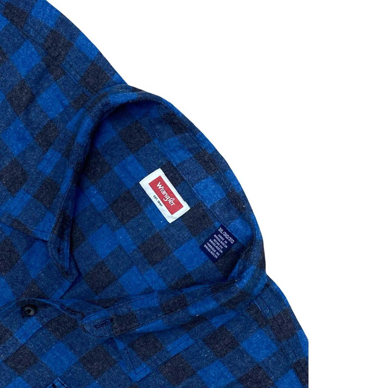 Wrangler Blue & Black Check Shirt | XXL | Chest 31.5”
