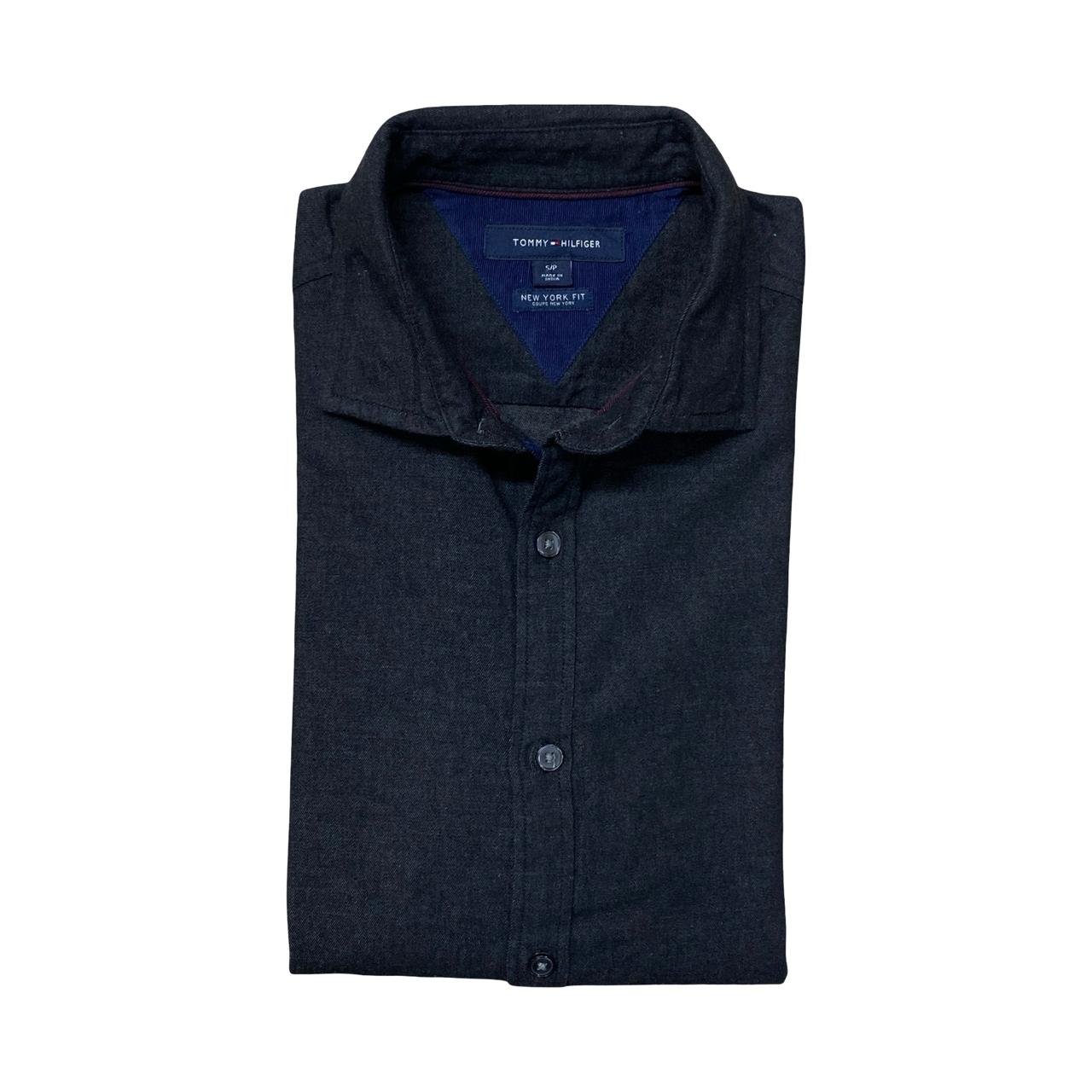 Tommy Hilfiger Navy Solid Shirt | Small | Chest 20”