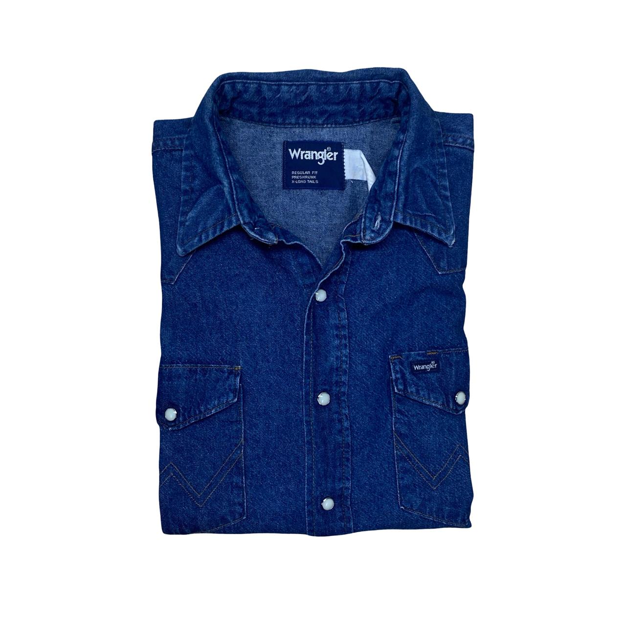 Wrangler Denim Western Shirt | Medium | Chest 21.5”