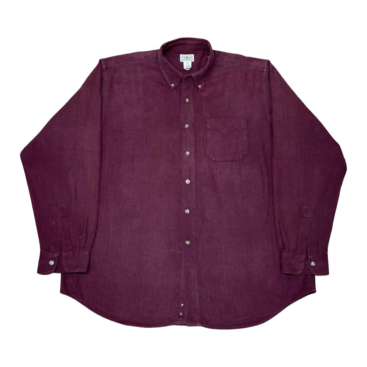L.L. Bean Maroon Solid Button-Down Shirt | XL | Chest 26.5”