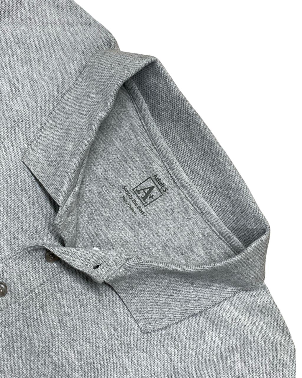 A+ Grey Long Sleeve Polo Shirt | Small | Chest 18”