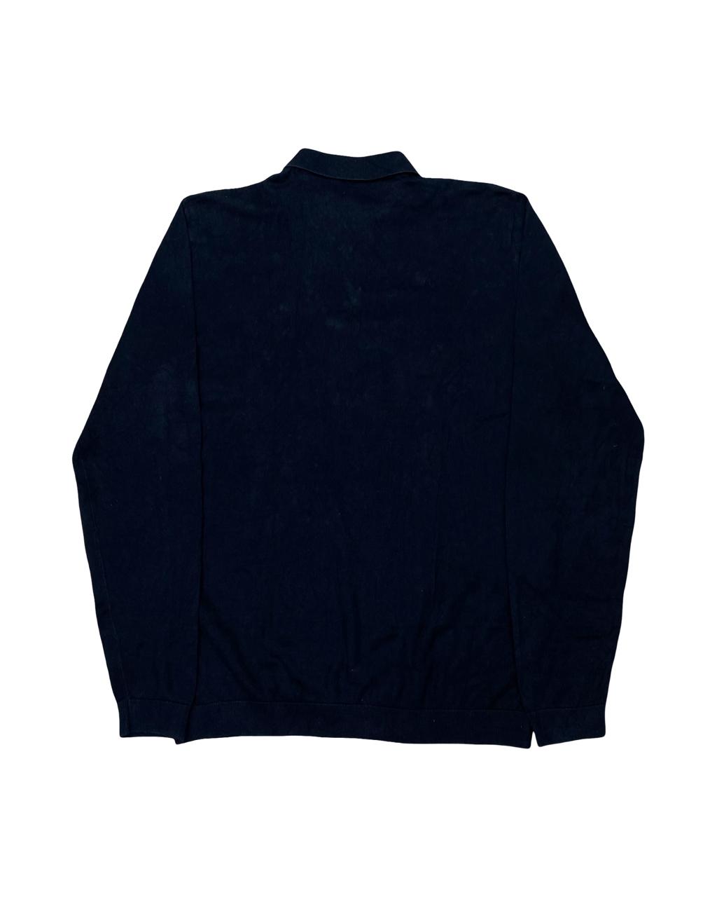 Next Black Long Sleeve Polo Shirt | Small | Chest 20”