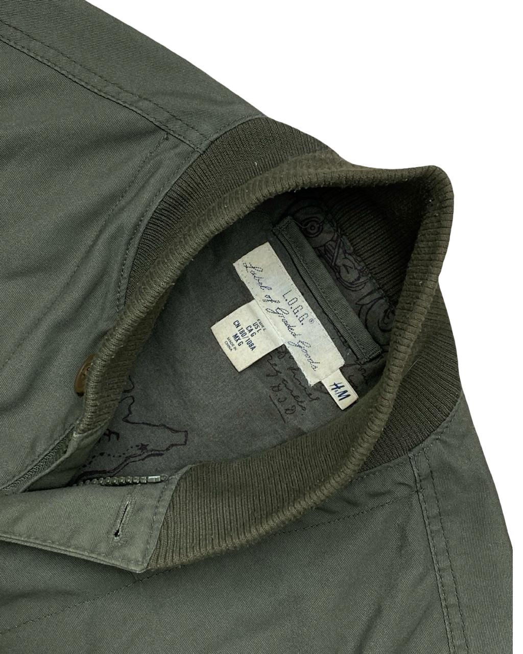 H&M L.O.G.G. Olive Green Bomber Jacket | Medium | Chest 22.5”