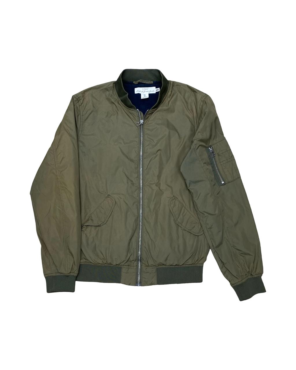 H&M Green Bomber Jacket | Medium | Chest 20.5”