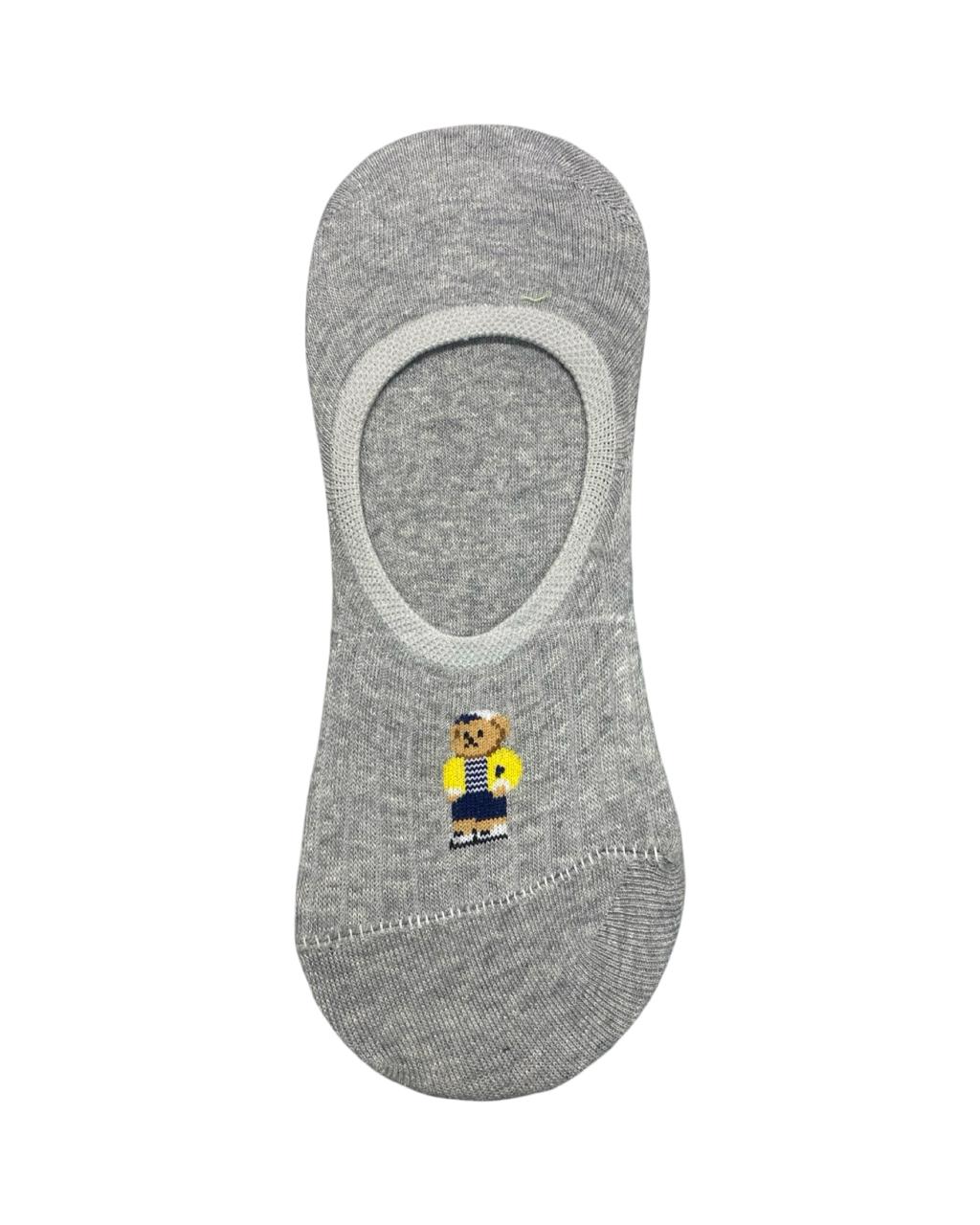 Ralph Lauren Loafer Socks – Grey Polo Bear | Invisible No-Show | Factory Leftovers
